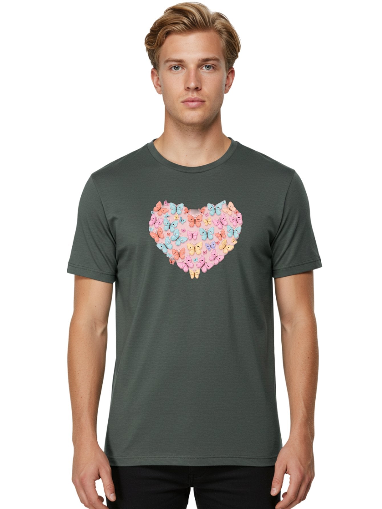 Butterfly-Heart Men'S Graphic Tee, 100% Cotton, Comfortable Casual Summer Wear, Machine Washable, Vintage Camera, Old Camera, Antique Camera, Black Camera, Classic Photography, Photography Equipment, Nostalgic Device, Film Camera, Camera Art Baj364 16