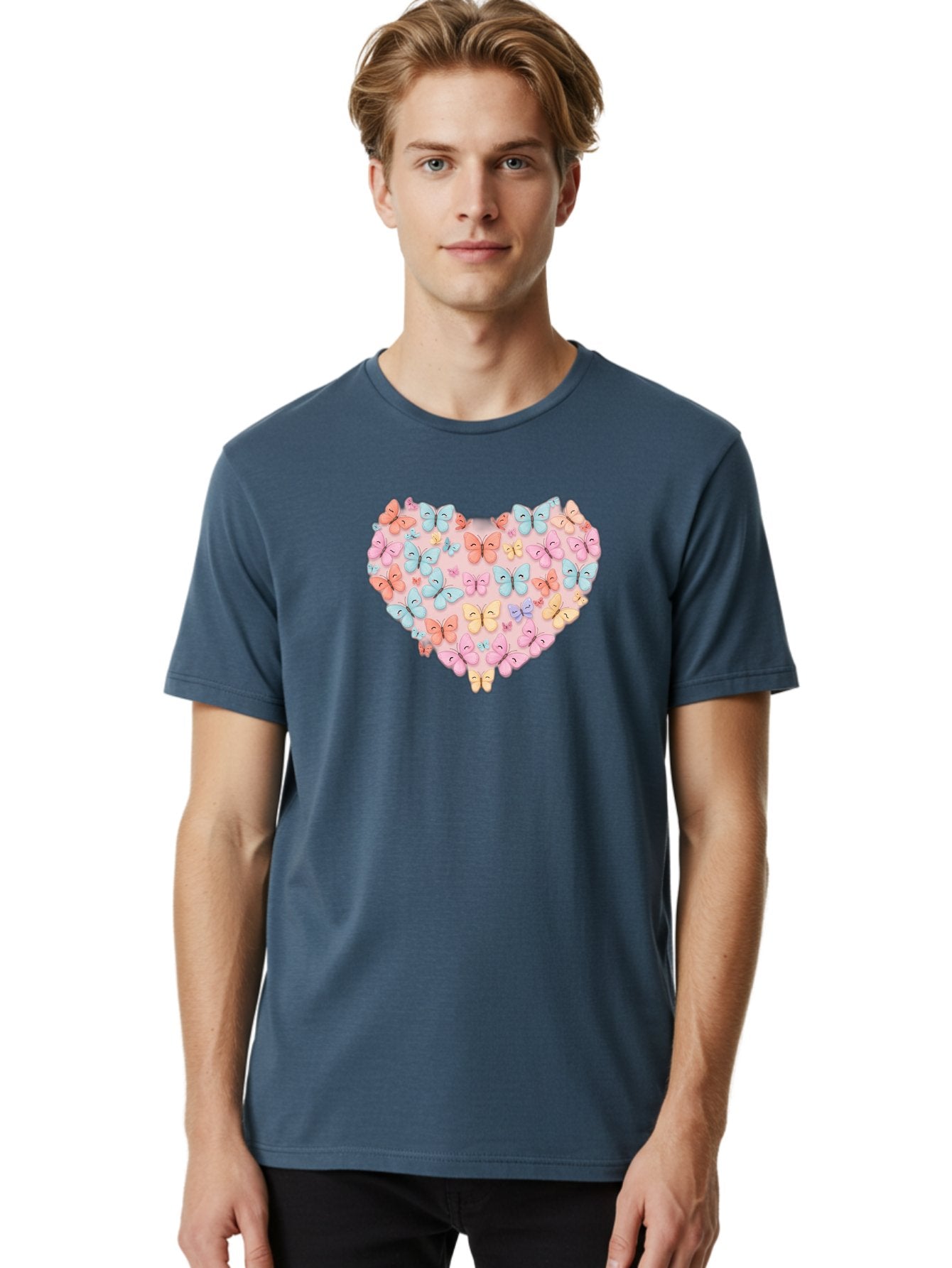 Butterfly-Heart Men'S Graphic Tee, 100% Cotton, Comfortable Casual Summer Wear, Machine Washable, Vintage Camera, Old Camera, Antique Camera, Black Camera, Classic Photography, Photography Equipment, Nostalgic Device, Film Camera, Camera Art Baj364 21