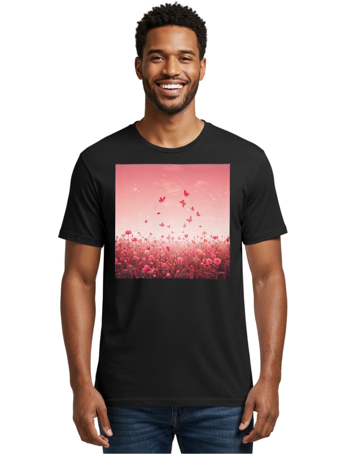 Butterfly-Meadow Men'S Graphic Tee, 100% Cotton, Comfortable Casual Summer Wear, Machine Washable, Vintage Camera, Old Camera, Antique Camera, Black Camera, Classic Photography, Photography Equipment, Nostalgic Device, Film Camera, Camera Art Baj365 25