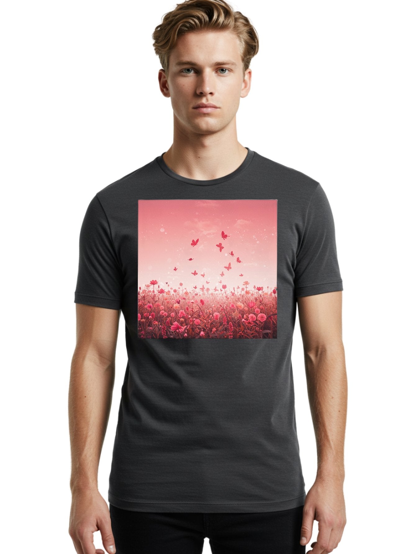 Butterfly-Meadow Men'S Graphic Tee, 100% Cotton, Comfortable Casual Summer Wear, Machine Washable, Vintage Camera, Old Camera, Antique Camera, Black Camera, Classic Photography, Photography Equipment, Nostalgic Device, Film Camera, Camera Art Baj365 20