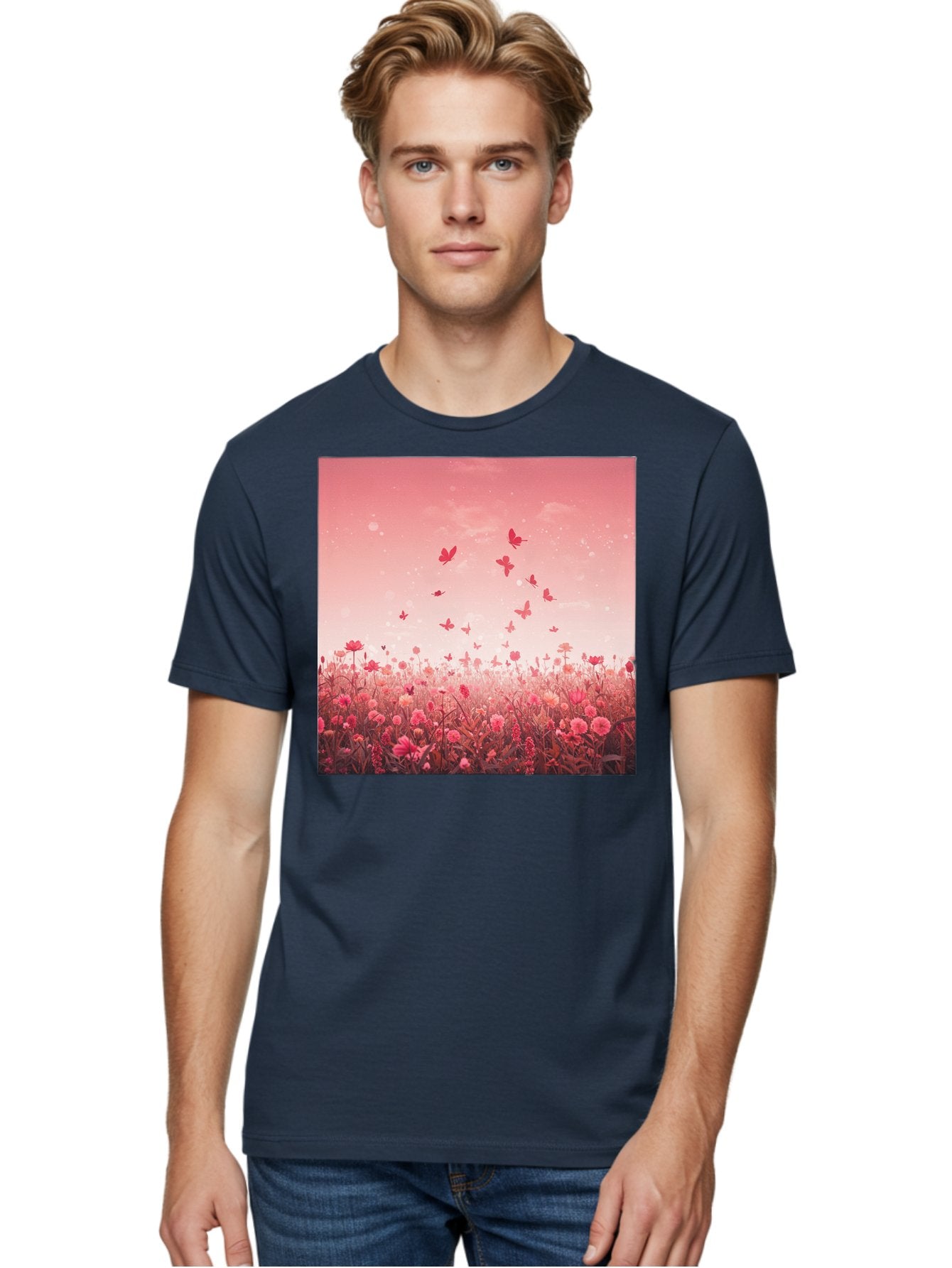 Butterfly-Meadow Men'S Graphic Tee, 100% Cotton, Comfortable Casual Summer Wear, Machine Washable, Vintage Camera, Old Camera, Antique Camera, Black Camera, Classic Photography, Photography Equipment, Nostalgic Device, Film Camera, Camera Art Baj365 23