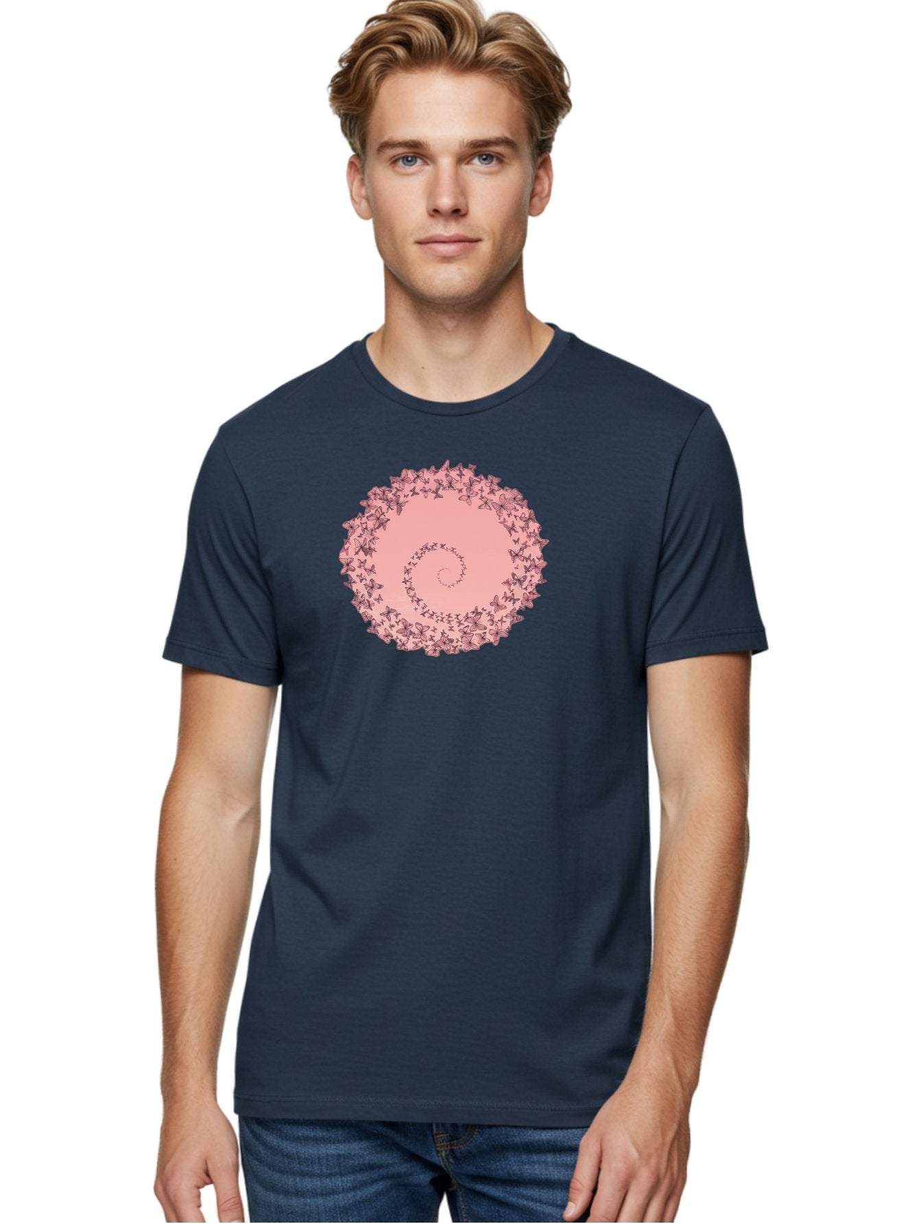 Butterfly-Spiral Men'S Graphic Tee, 100% Cotton, Comfortable Casual Summer Wear, Machine Washable, Vintage Camera, Old Camera, Antique Camera, Black Camera, Classic Photography, Photography Equipment, Nostalgic Device, Film Camera, Camera Art Baj368 24