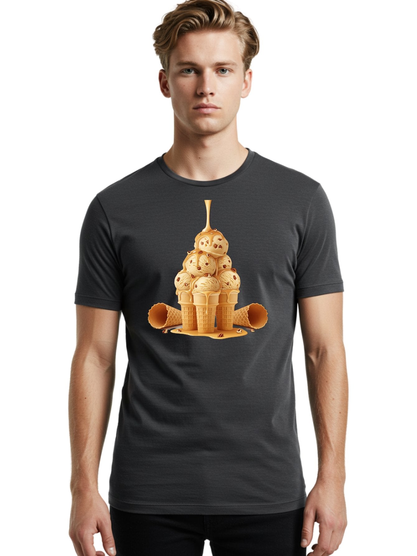 Caramel-Ice-Cream-Cones Men'S Graphic Tee, 100% Cotton, Comfortable Casual Summer Wear, Machine Washable, Vintage Camera, Old Camera, Antique Camera, Black Camera, Classic Photography, Photography Equipment, Nostalgic Device, Film Camera, Baj379 26