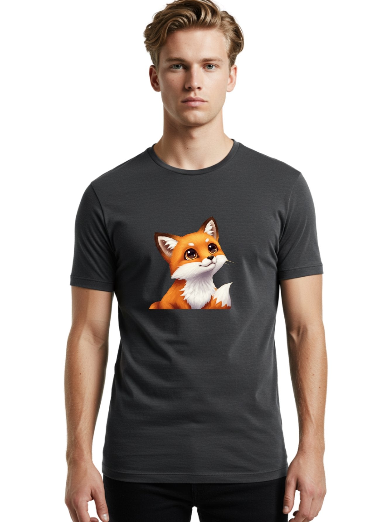 Cartoon-Fox-1 Men'S Graphic Tee, 100% Cotton, Comfortable Casual Summer Wear, Machine Washable, Vintage Camera, Old Camera, Antique Camera, Black Camera, Classic Photography, Photography Equipment, Nostalgic Device, Film Camera, Camera Art Baj383 22