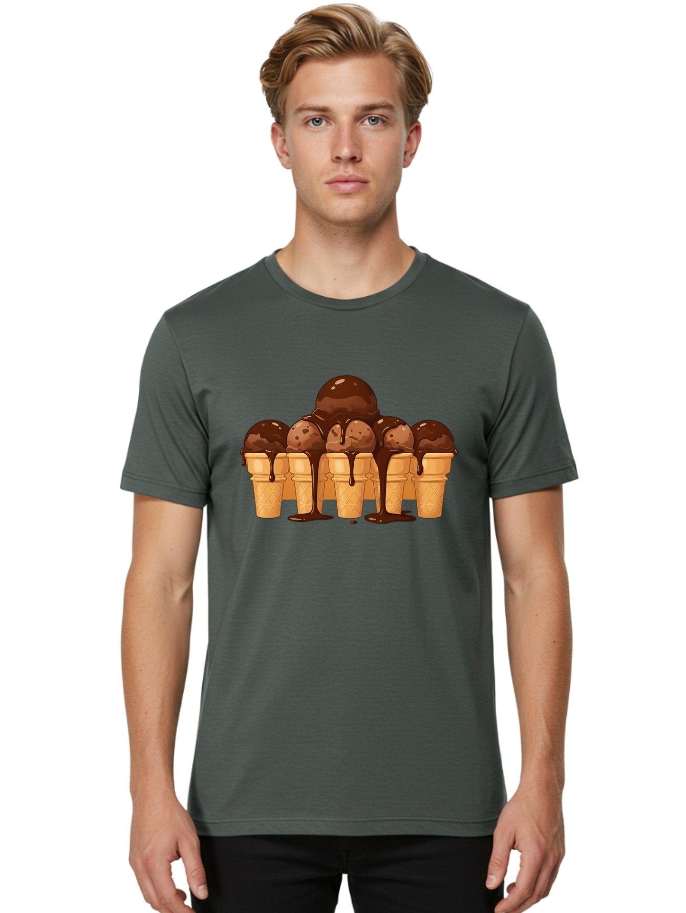 Chocolate-Ice-Cream-Cones-1 Men'S Graphic Tee, 100% Cotton, Comfortable Casual Summer Wear, Machine Washable, Vintage Camera, Old Camera, Antique Camera, Black Camera, Classic Photography, Photography Equipment, Nostalgic Device, Film Camera, Baj393 18