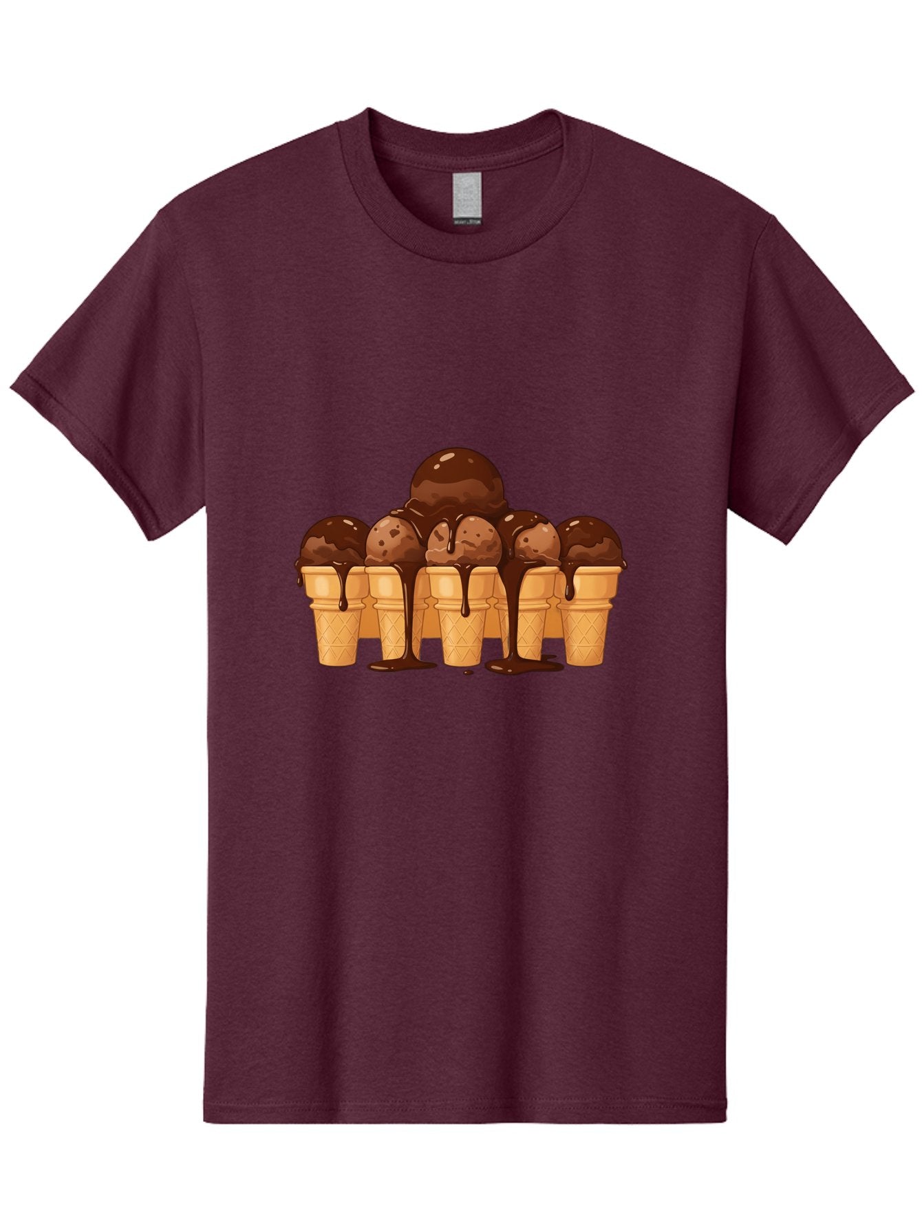 Chocolate-Ice-Cream-Cones-1 Men'S Graphic Tee, 100% Cotton, Comfortable Casual Summer Wear, Machine Washable, Vintage Camera, Old Camera, Antique Camera, Black Camera, Classic Photography, Photography Equipment, Nostalgic Device, Film Camera, Baj393 3
