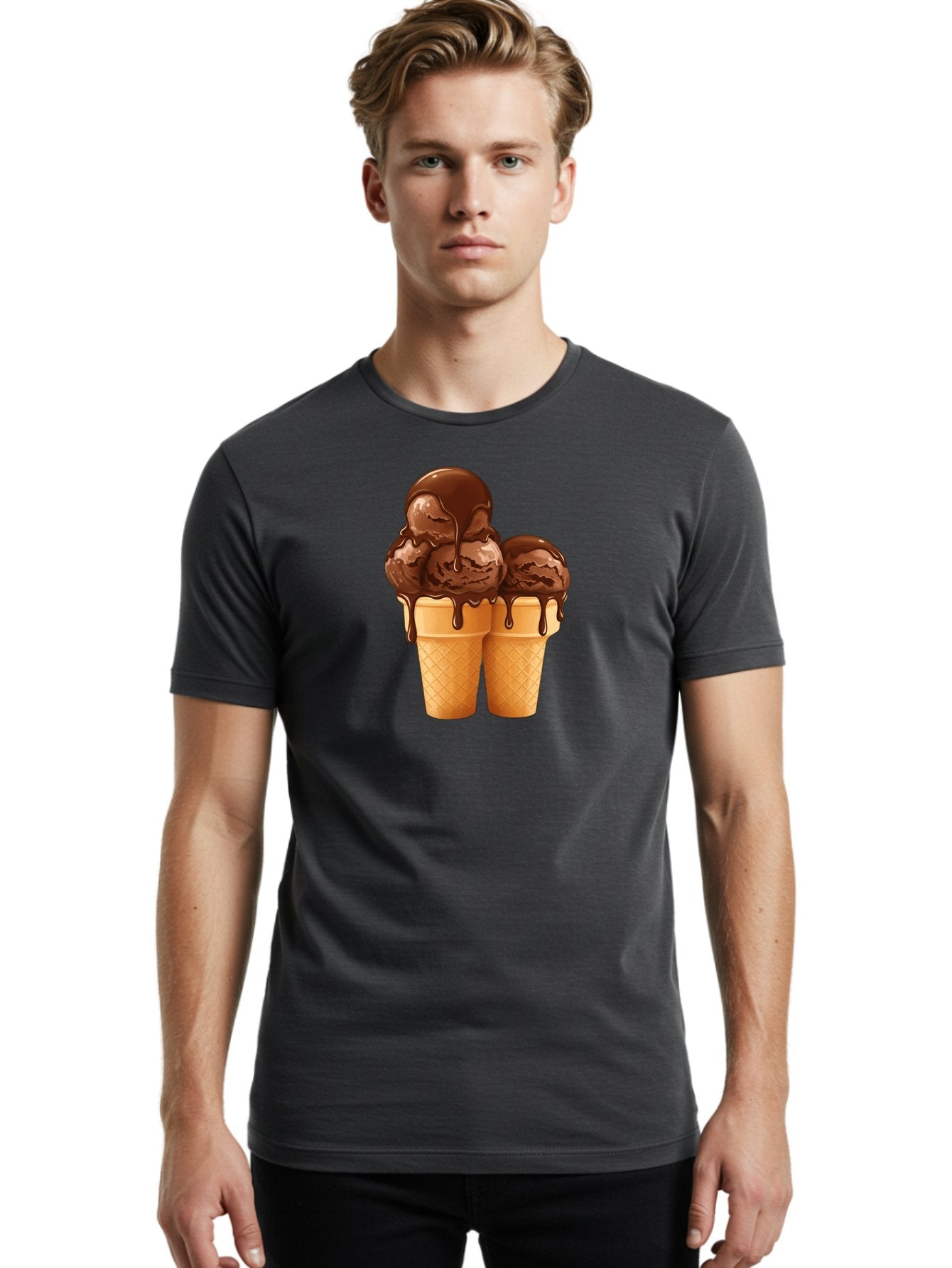 Chocolate-Ice-Cream-Cones Men'S Graphic Tee, 100% Cotton, Comfortable Casual Summer Wear, Machine Washable, Vintage Camera, Old Camera, Antique Camera, Black Camera, Classic Photography, Photography Equipment, Nostalgic Device, Film Camera, Baj394 17