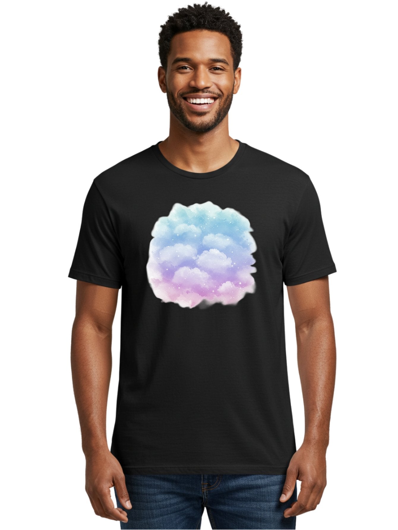 Clouds-1 Men'S Graphic Tee, 100% Cotton, Comfortable Casual Summer Wear, Machine Washable, Vintage Camera, Old Camera, Antique Camera, Black Camera, Classic Photography, Photography Equipment, Nostalgic Device, Film Camera, Camera Art Baj410 20