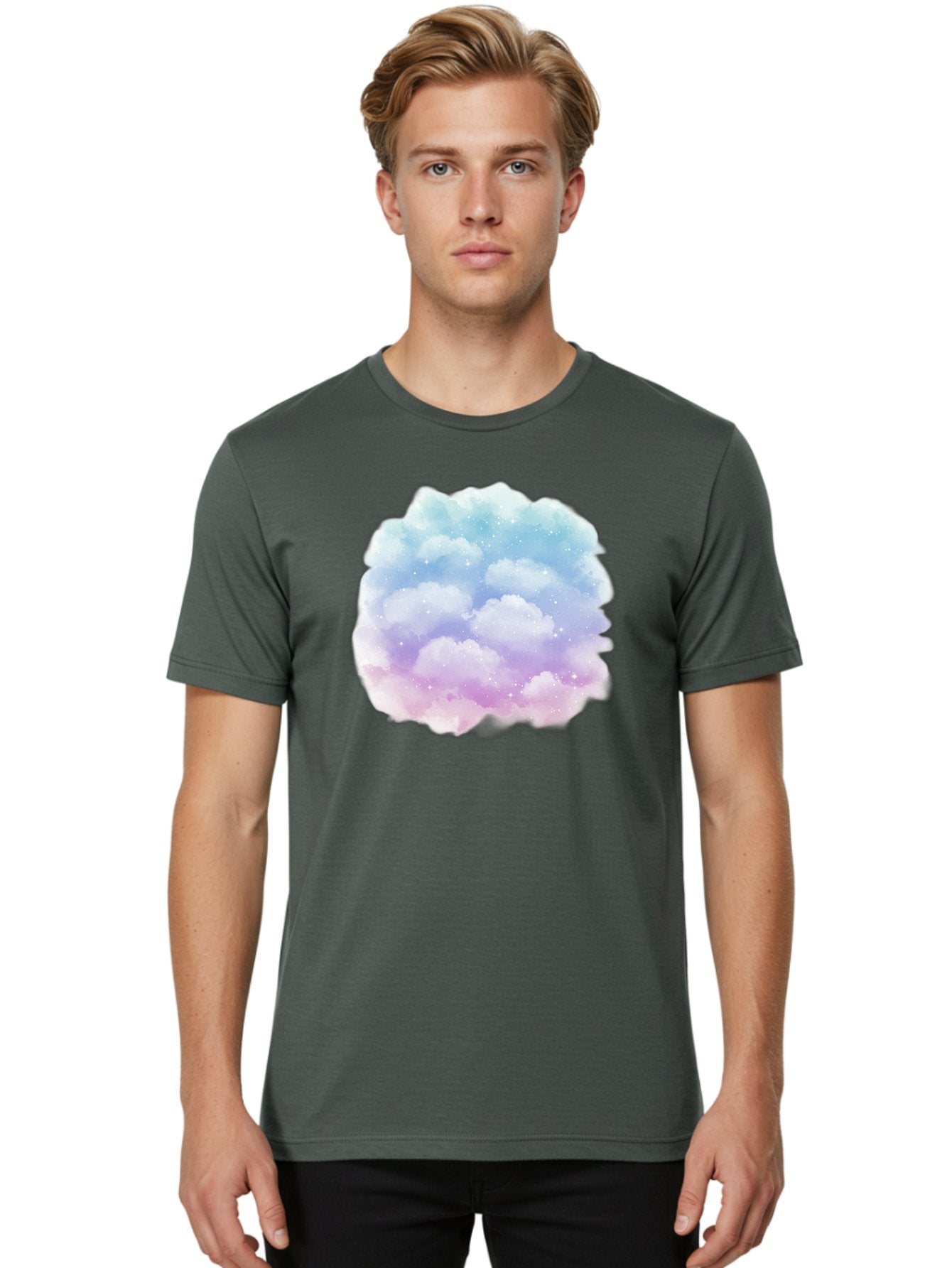 Clouds-1 Men'S Graphic Tee, 100% Cotton, Comfortable Casual Summer Wear, Machine Washable, Vintage Camera, Old Camera, Antique Camera, Black Camera, Classic Photography, Photography Equipment, Nostalgic Device, Film Camera, Camera Art Baj410 23