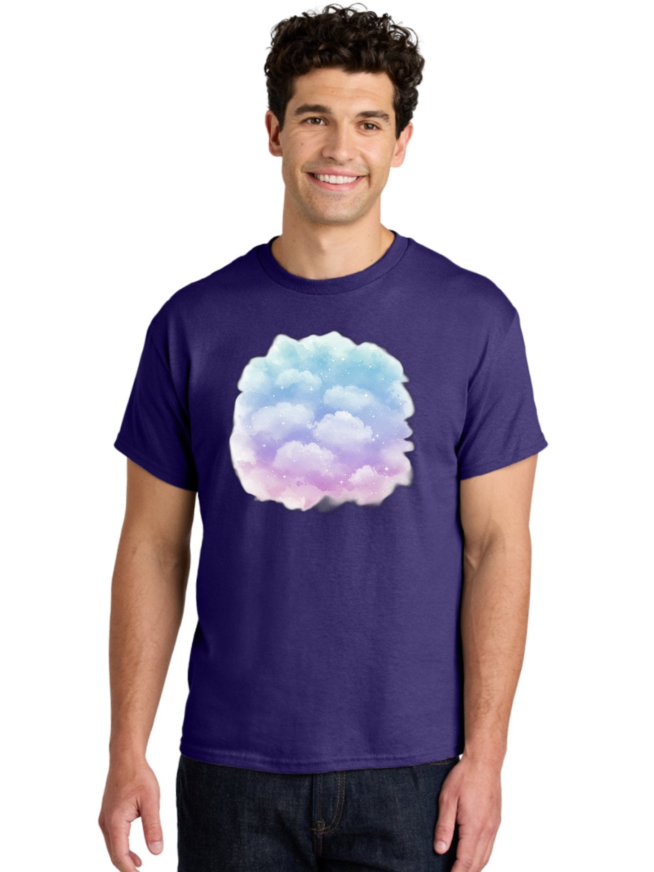 Clouds-1 Men'S Graphic Tee, 100% Cotton, Comfortable Casual Summer Wear, Machine Washable, Vintage Camera, Old Camera, Antique Camera, Black Camera, Classic Photography, Photography Equipment, Nostalgic Device, Film Camera, Camera Art Baj410 24