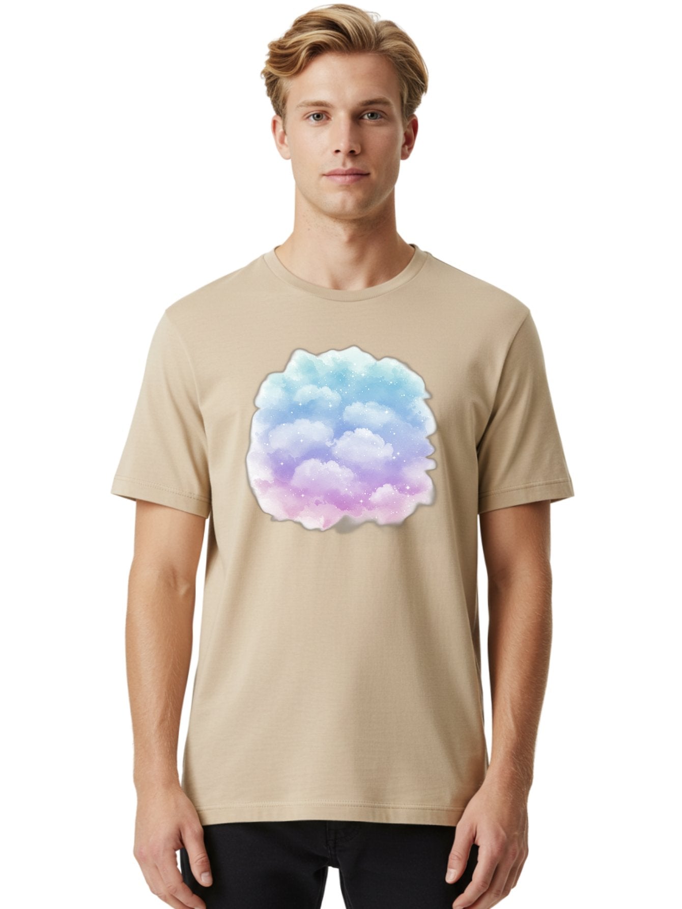 Clouds-1 Men'S Graphic Tee, 100% Cotton, Comfortable Casual Summer Wear, Machine Washable, Vintage Camera, Old Camera, Antique Camera, Black Camera, Classic Photography, Photography Equipment, Nostalgic Device, Film Camera, Camera Art Baj410 25