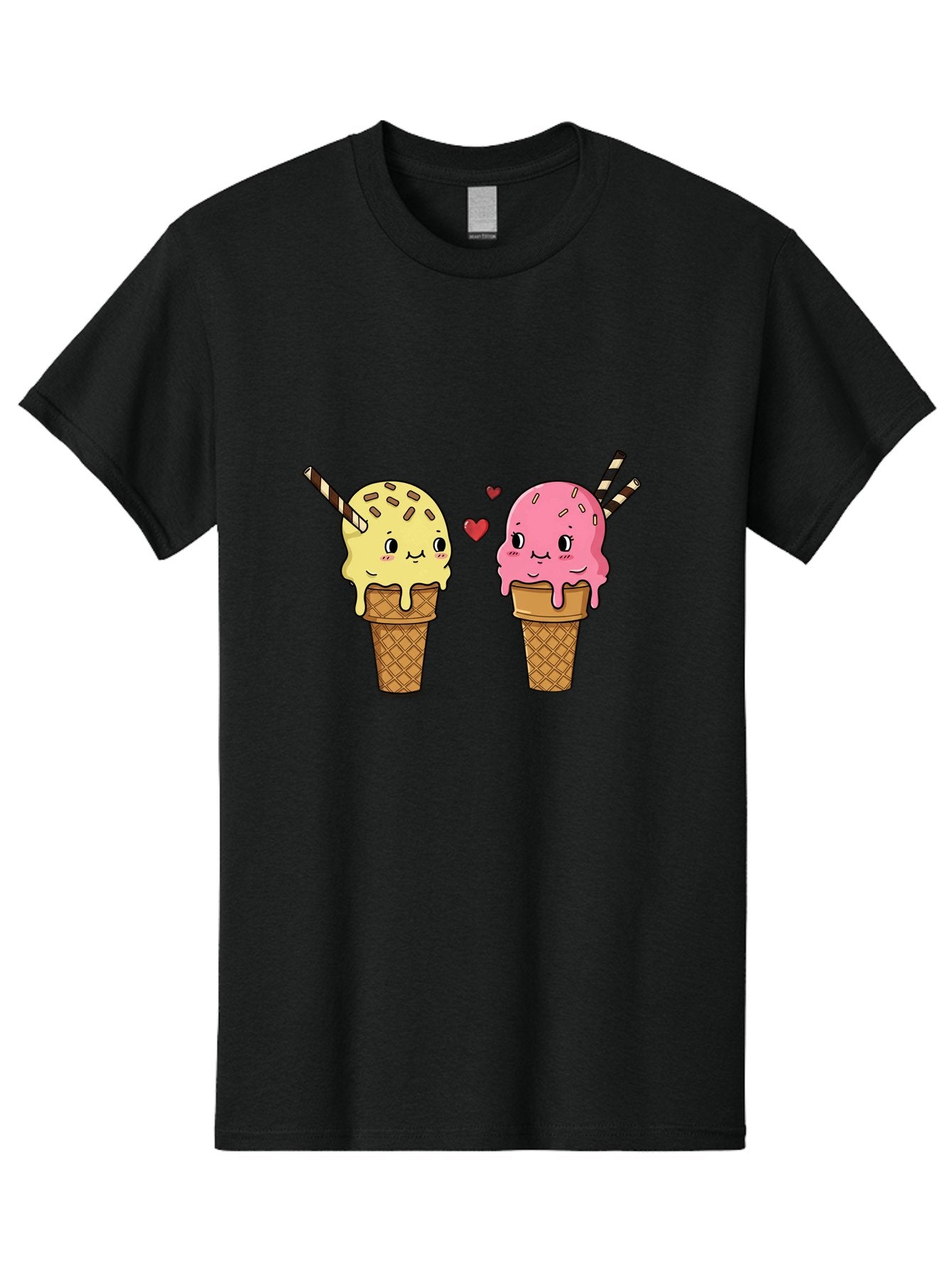 Couple-Ice-Cream Men'S Graphic Tee, 100% Cotton, Comfortable Casual Summer Wear, Machine Washable, Vintage Camera, Old Camera, Antique Camera, Black Camera, Classic Photography, Photography Equipment, Nostalgic Device, Film Camera, Camera Art Baj417 12