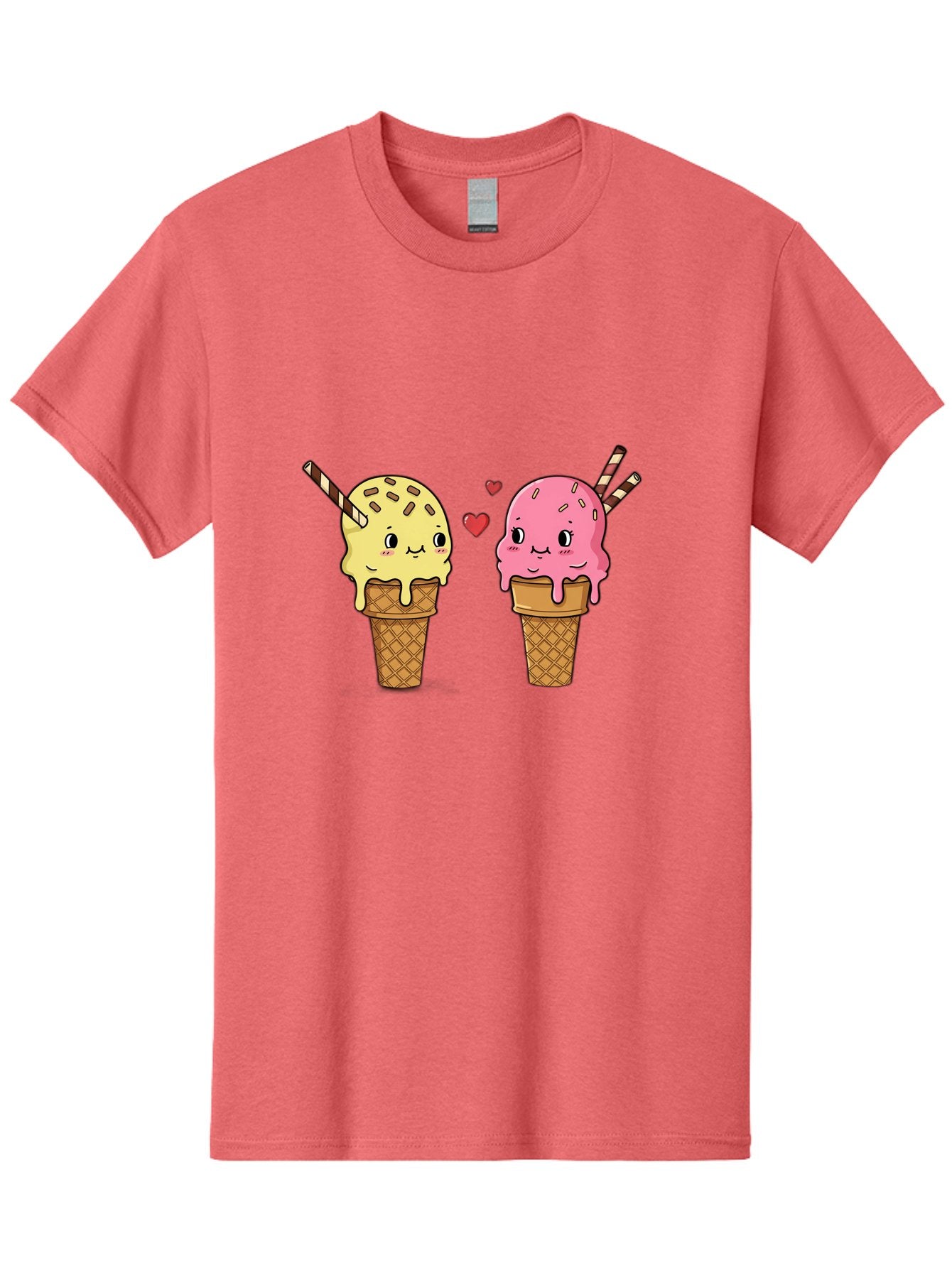 Couple-Ice-Cream Men'S Graphic Tee, 100% Cotton, Comfortable Casual Summer Wear, Machine Washable, Vintage Camera, Old Camera, Antique Camera, Black Camera, Classic Photography, Photography Equipment, Nostalgic Device, Film Camera, Camera Art Baj417 13