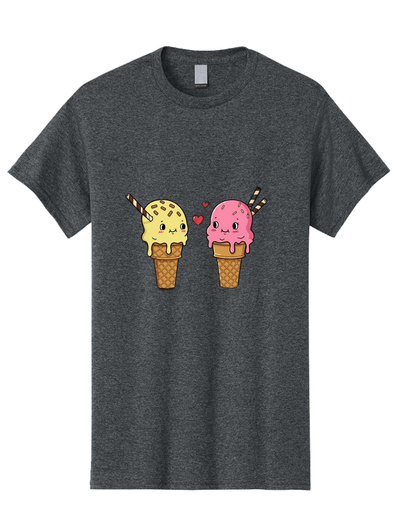 Couple-Ice-Cream Men'S Graphic Tee, 100% Cotton, Comfortable Casual Summer Wear, Machine Washable, Vintage Camera, Old Camera, Antique Camera, Black Camera, Classic Photography, Photography Equipment, Nostalgic Device, Film Camera, Camera Art Baj417 9