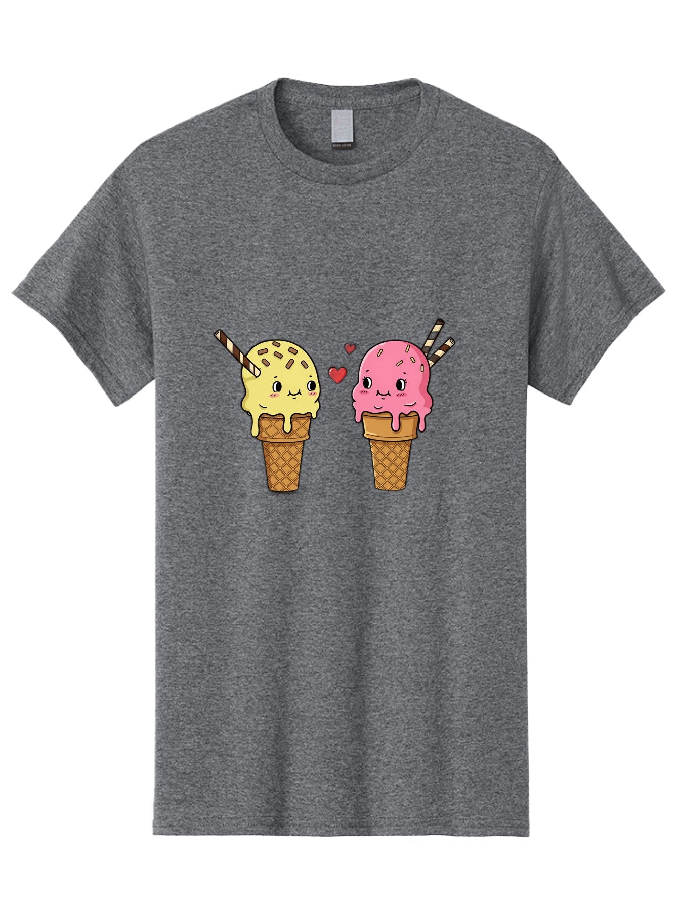 Couple-Ice-Cream Men'S Graphic Tee, 100% Cotton, Comfortable Casual Summer Wear, Machine Washable, Vintage Camera, Old Camera, Antique Camera, Black Camera, Classic Photography, Photography Equipment, Nostalgic Device, Film Camera, Camera Art Baj417 6