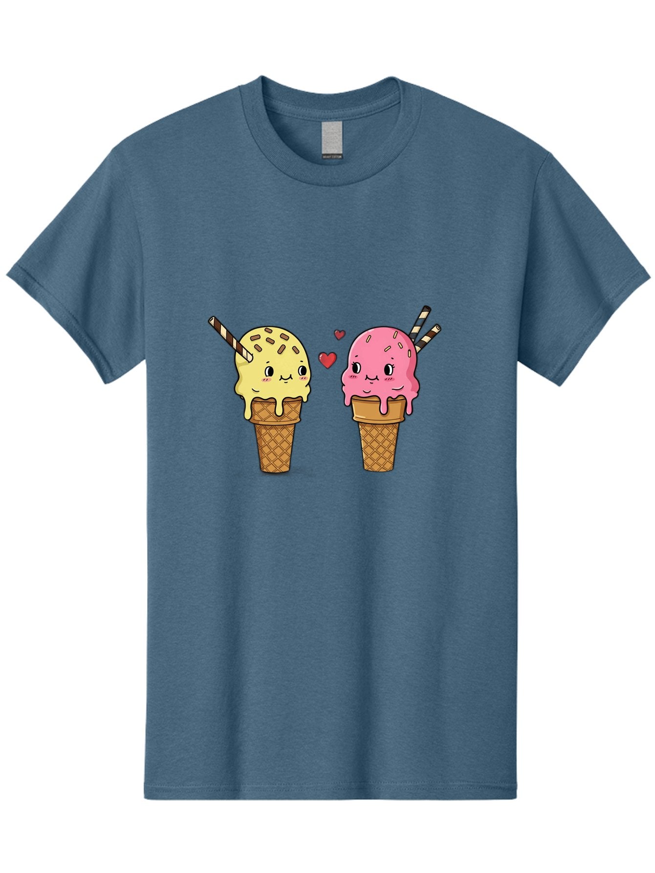 Couple-Ice-Cream Men'S Graphic Tee, 100% Cotton, Comfortable Casual Summer Wear, Machine Washable, Vintage Camera, Old Camera, Antique Camera, Black Camera, Classic Photography, Photography Equipment, Nostalgic Device, Film Camera, Camera Art Baj417 15
