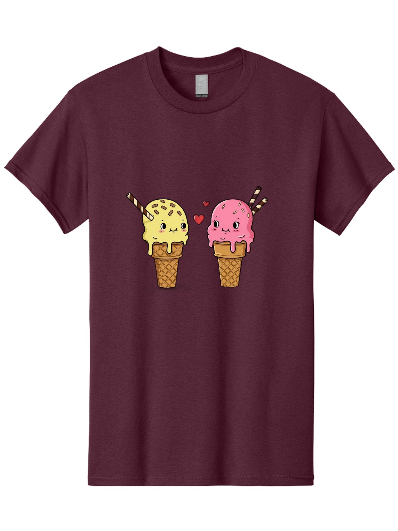Couple-Ice-Cream Men'S Graphic Tee, 100% Cotton, Comfortable Casual Summer Wear, Machine Washable, Vintage Camera, Old Camera, Antique Camera, Black Camera, Classic Photography, Photography Equipment, Nostalgic Device, Film Camera, Camera Art Baj417 8