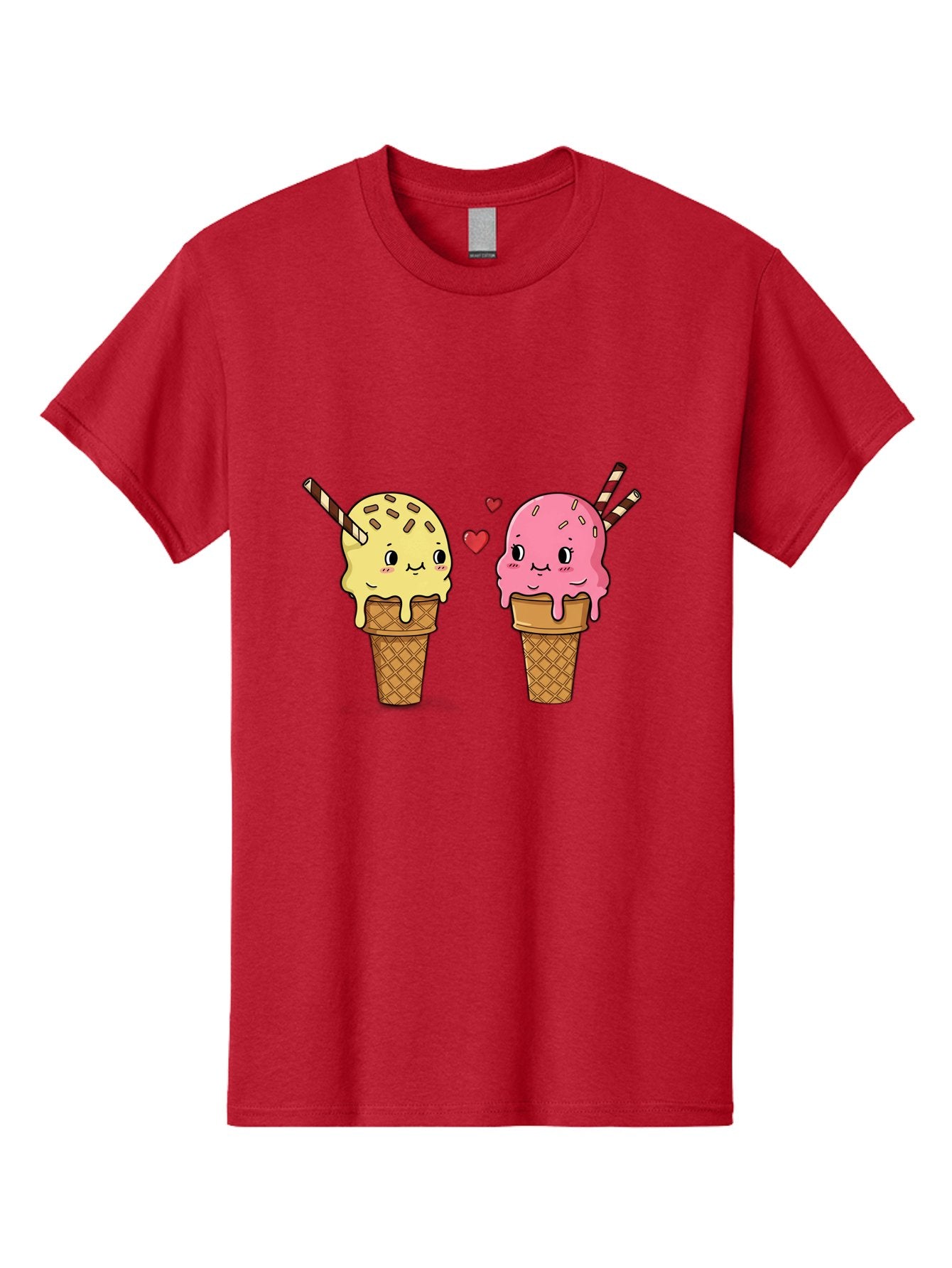 Couple-Ice-Cream Men'S Graphic Tee, 100% Cotton, Comfortable Casual Summer Wear, Machine Washable, Vintage Camera, Old Camera, Antique Camera, Black Camera, Classic Photography, Photography Equipment, Nostalgic Device, Film Camera, Camera Art Baj417 5