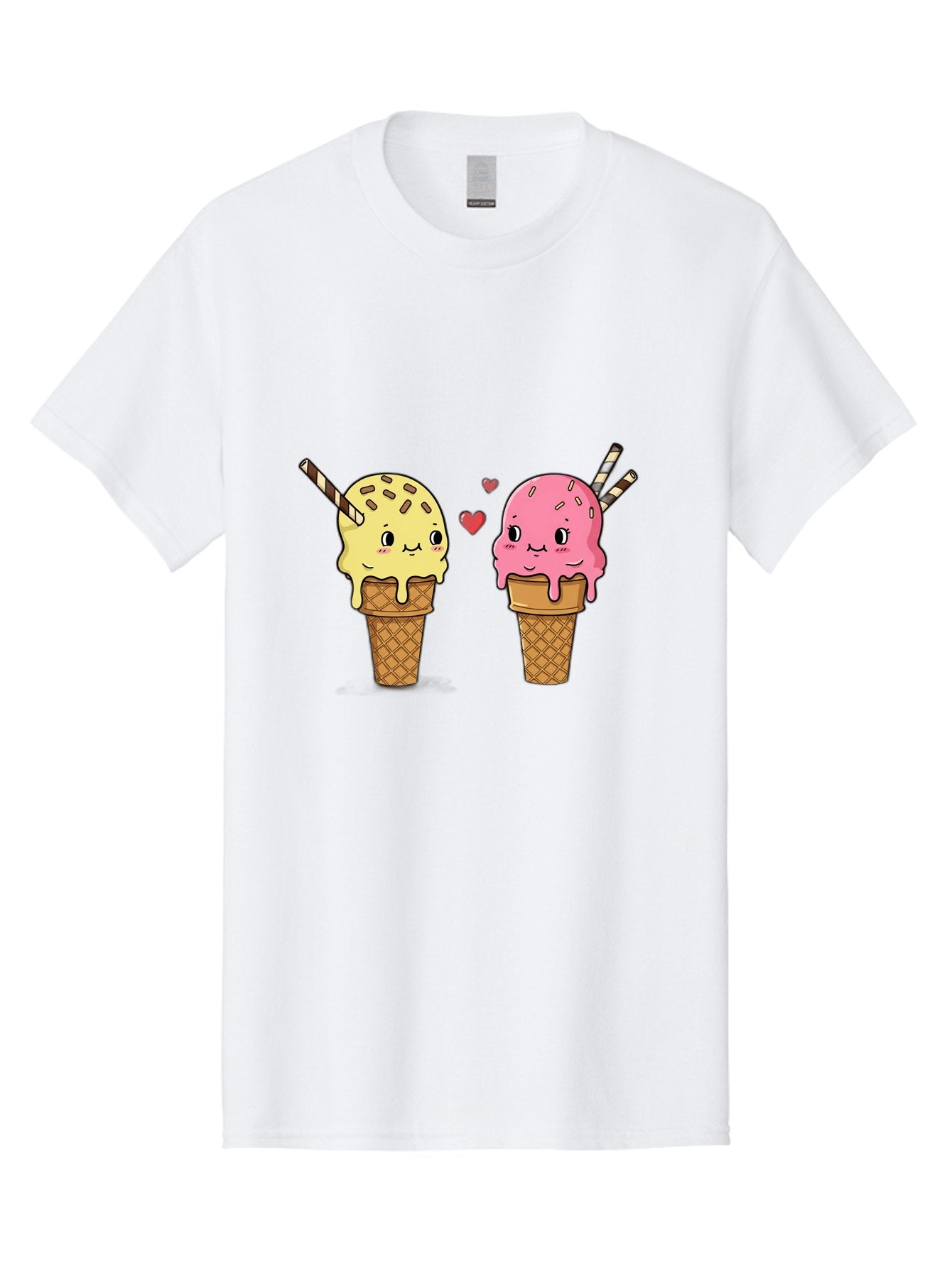 Couple-Ice-Cream Men'S Graphic Tee, 100% Cotton, Comfortable Casual Summer Wear, Machine Washable, Vintage Camera, Old Camera, Antique Camera, Black Camera, Classic Photography, Photography Equipment, Nostalgic Device, Film Camera, Camera Art Baj417 10