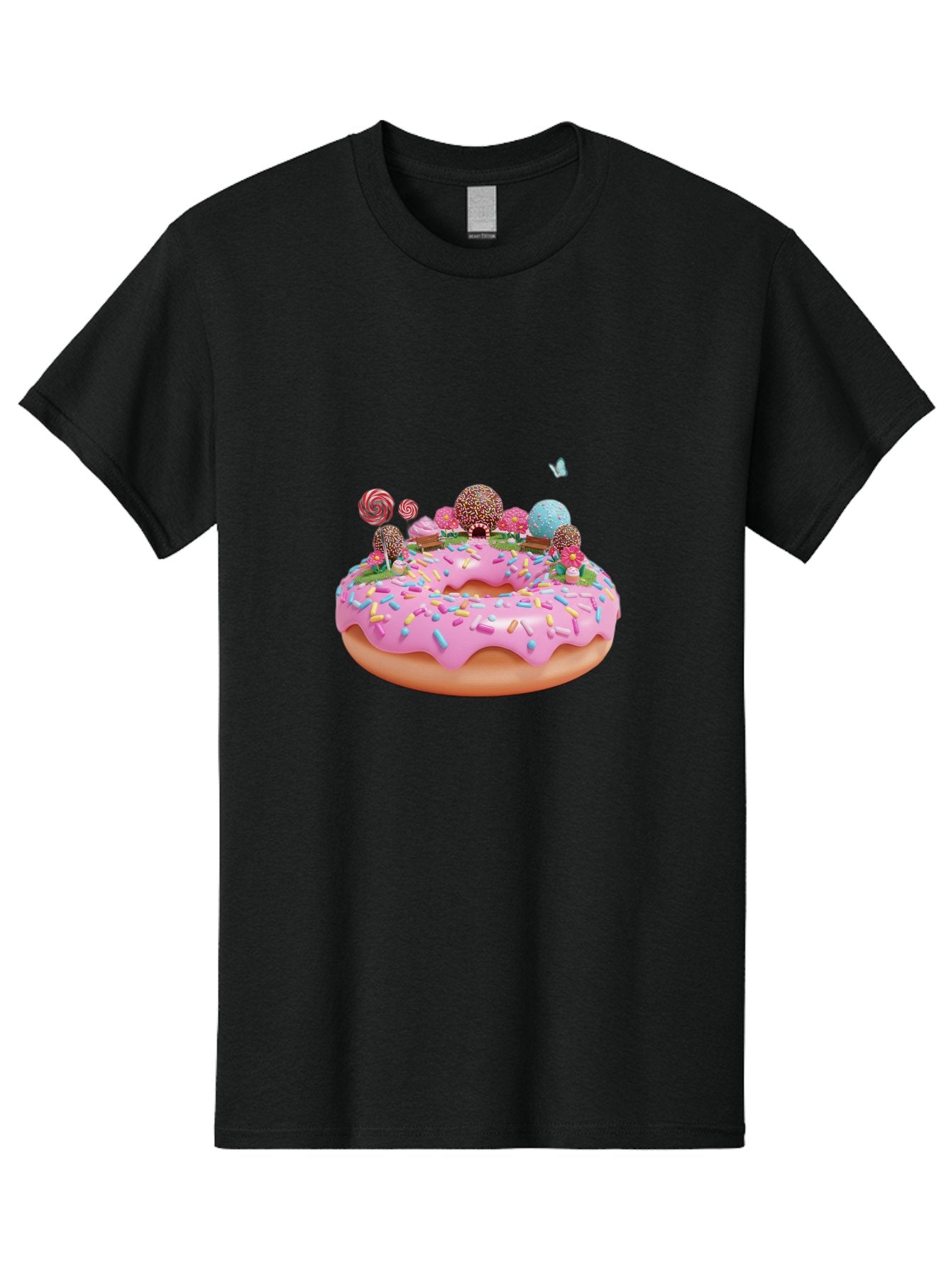 Donut-With-Sprinkles-And-Lollipops Men'S Graphic Tee, 100% Cotton, Comfortable Casual Summer Wear, Machine Washable, Vintage Camera, Old Camera, Antique Camera, Black Camera, Classic Photography, Photography Equipment, Nostalgic Device, Baj436 13