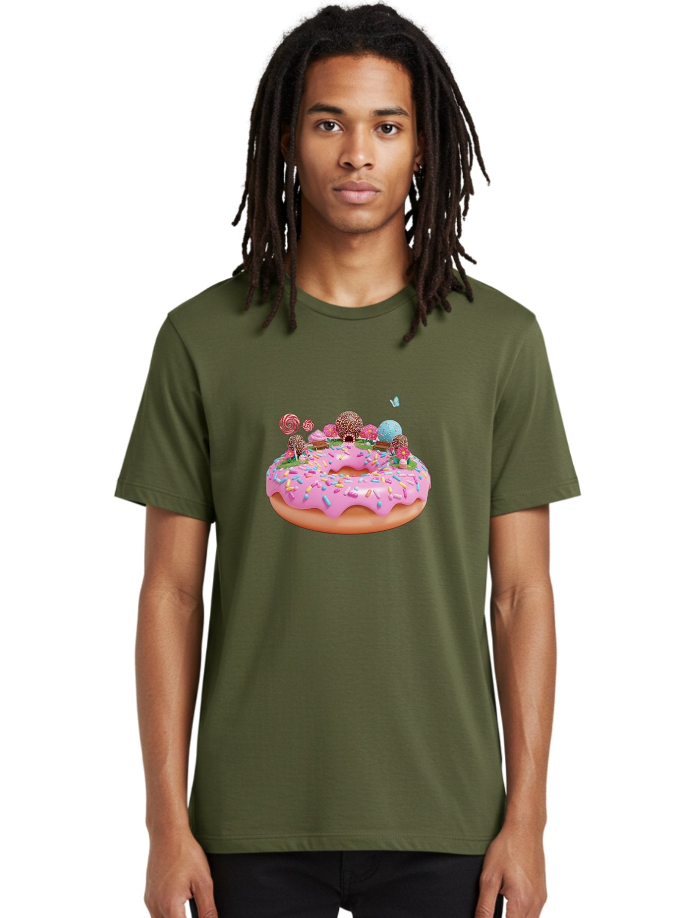 Donut-With-Sprinkles-And-Lollipops Men'S Graphic Tee, 100% Cotton, Comfortable Casual Summer Wear, Machine Washable, Vintage Camera, Old Camera, Antique Camera, Black Camera, Classic Photography, Photography Equipment, Nostalgic Device, Baj436 28