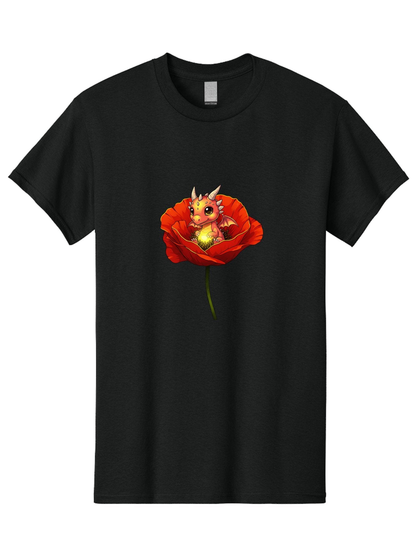 Dragon-In-Poppy-2 Men'S Graphic Tee, 100% Cotton, Comfortable Casual Summer Wear, Machine Washable, Vintage Camera, Old Camera, Antique Camera, Black Camera, Classic Photography, Photography Equipment, Nostalgic Device, Film Camera, Camera Art Baj442 6