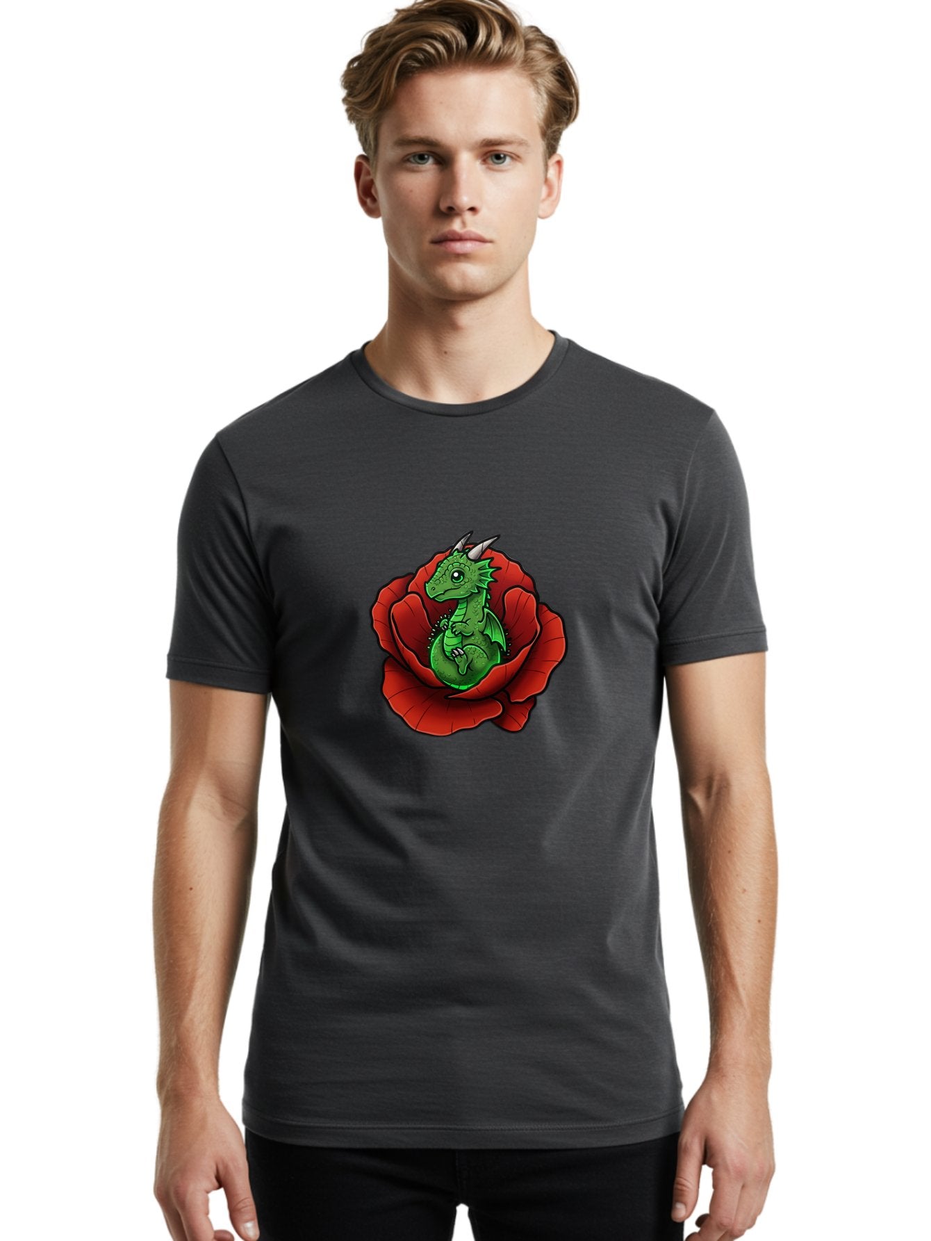 Dragon-In-Rose-1 Men'S Graphic Tee, 100% Cotton, Comfortable Casual Summer Wear, Machine Washable, Vintage Camera, Old Camera, Antique Camera, Black Camera, Classic Photography, Photography Equipment, Nostalgic Device, Film Camera, Camera Art Baj448 27