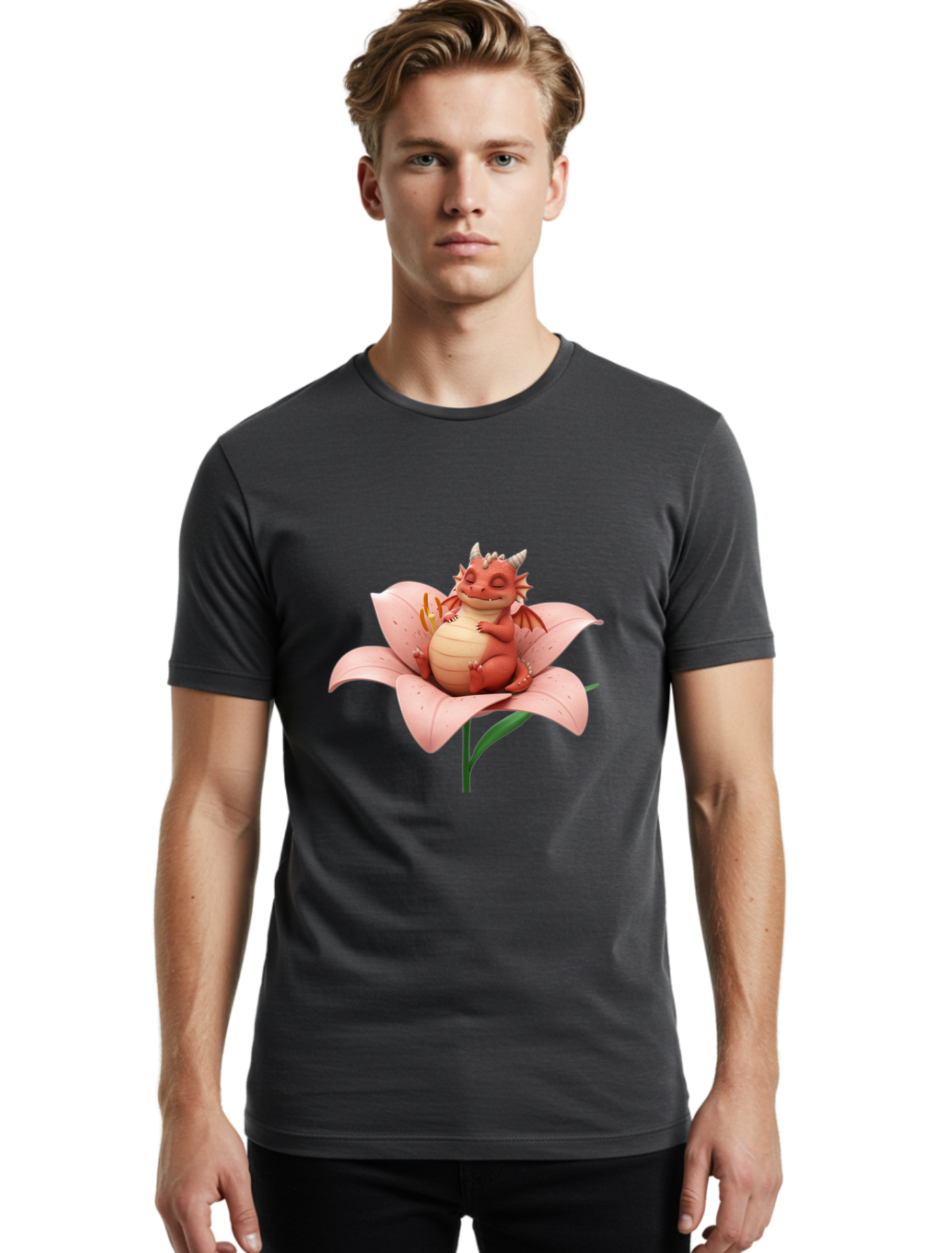 Dragon-On-Flower-2 Men'S Graphic Tee, 100% Cotton, Comfortable Casual Summer Wear, Machine Washable, Vintage Camera, Old Camera, Antique Camera, Black Camera, Classic Photography, Photography Equipment, Nostalgic Device, Film Camera, Baj454 19