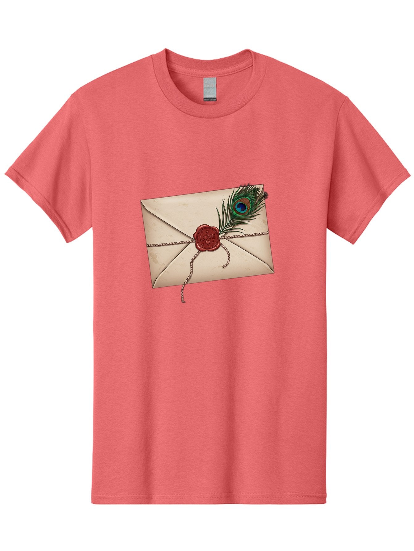 Envelope-With-Peacock-Feather-1 Men'S Graphic Tee, 100% Cotton, Comfortable Casual Summer Wear, Machine Washable, Vintage Camera, Old Camera, Antique Camera, Black Camera, Classic Photography, Photography Equipment, Nostalgic Device, Baj463 11
