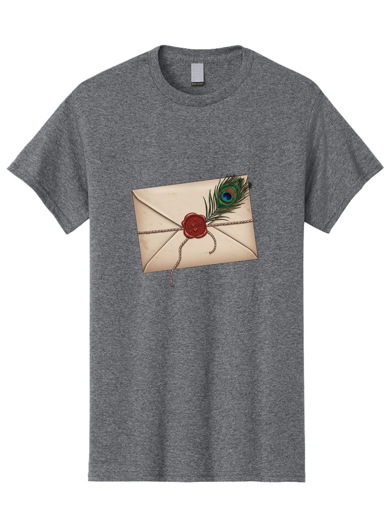 Envelope-With-Peacock-Feather-1 Men'S Graphic Tee, 100% Cotton, Comfortable Casual Summer Wear, Machine Washable, Vintage Camera, Old Camera, Antique Camera, Black Camera, Classic Photography, Photography Equipment, Nostalgic Device, Baj463 10