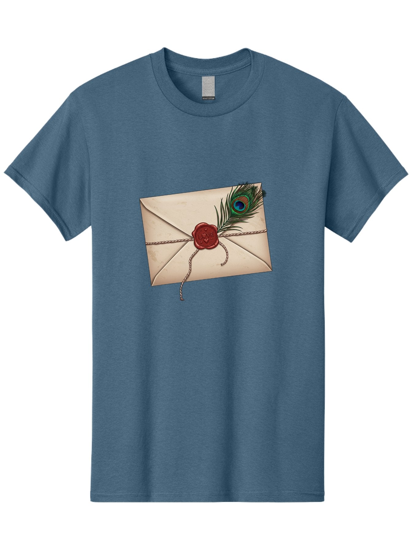 Envelope-With-Peacock-Feather-1 Men'S Graphic Tee, 100% Cotton, Comfortable Casual Summer Wear, Machine Washable, Vintage Camera, Old Camera, Antique Camera, Black Camera, Classic Photography, Photography Equipment, Nostalgic Device, Baj463