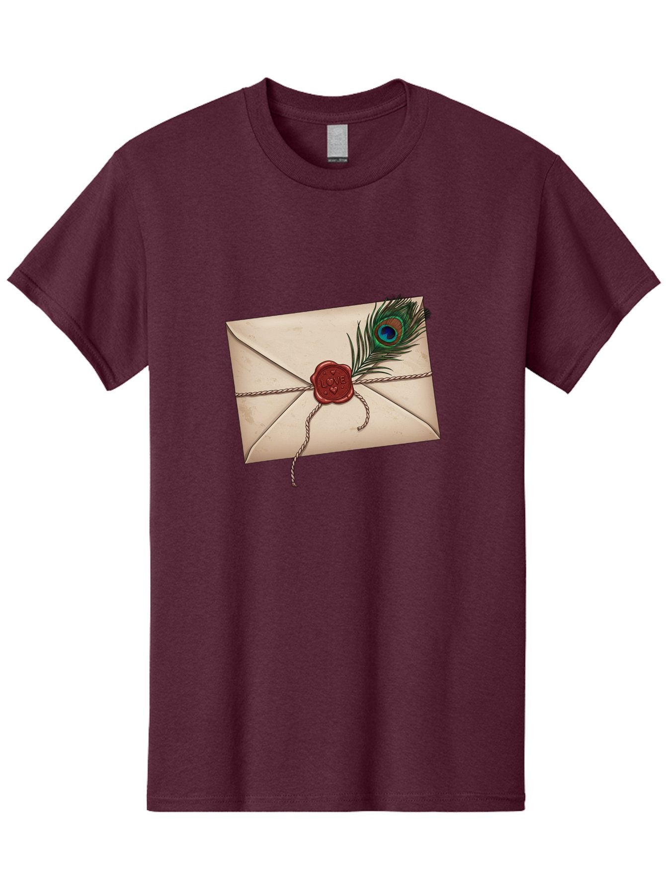 Envelope-With-Peacock-Feather-1 Men'S Graphic Tee, 100% Cotton, Comfortable Casual Summer Wear, Machine Washable, Vintage Camera, Old Camera, Antique Camera, Black Camera, Classic Photography, Photography Equipment, Nostalgic Device, Baj463