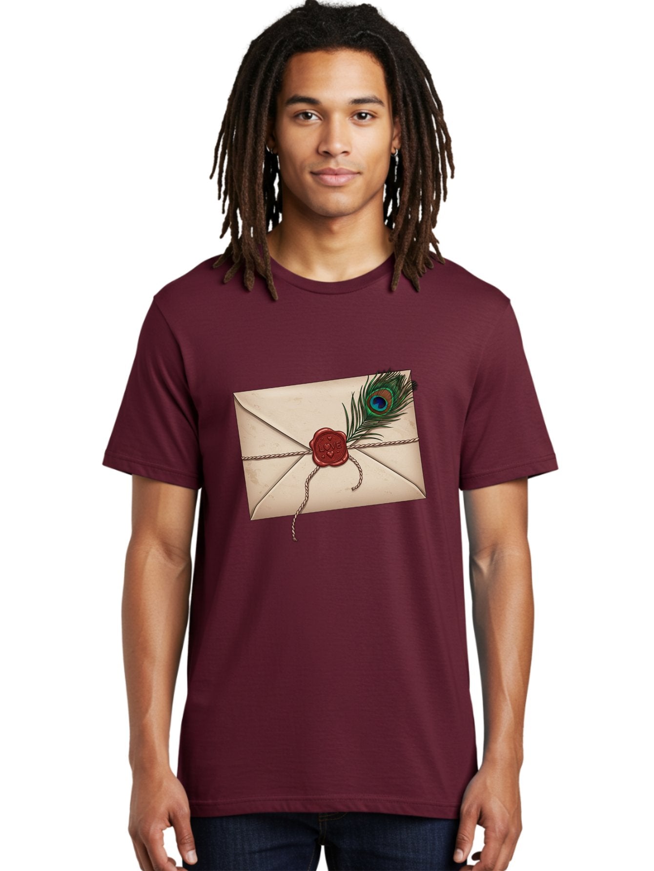 Envelope-With-Peacock-Feather-1 Men'S Graphic Tee, 100% Cotton, Comfortable Casual Summer Wear, Machine Washable, Vintage Camera, Old Camera, Antique Camera, Black Camera, Classic Photography, Photography Equipment, Nostalgic Device, Baj463 19