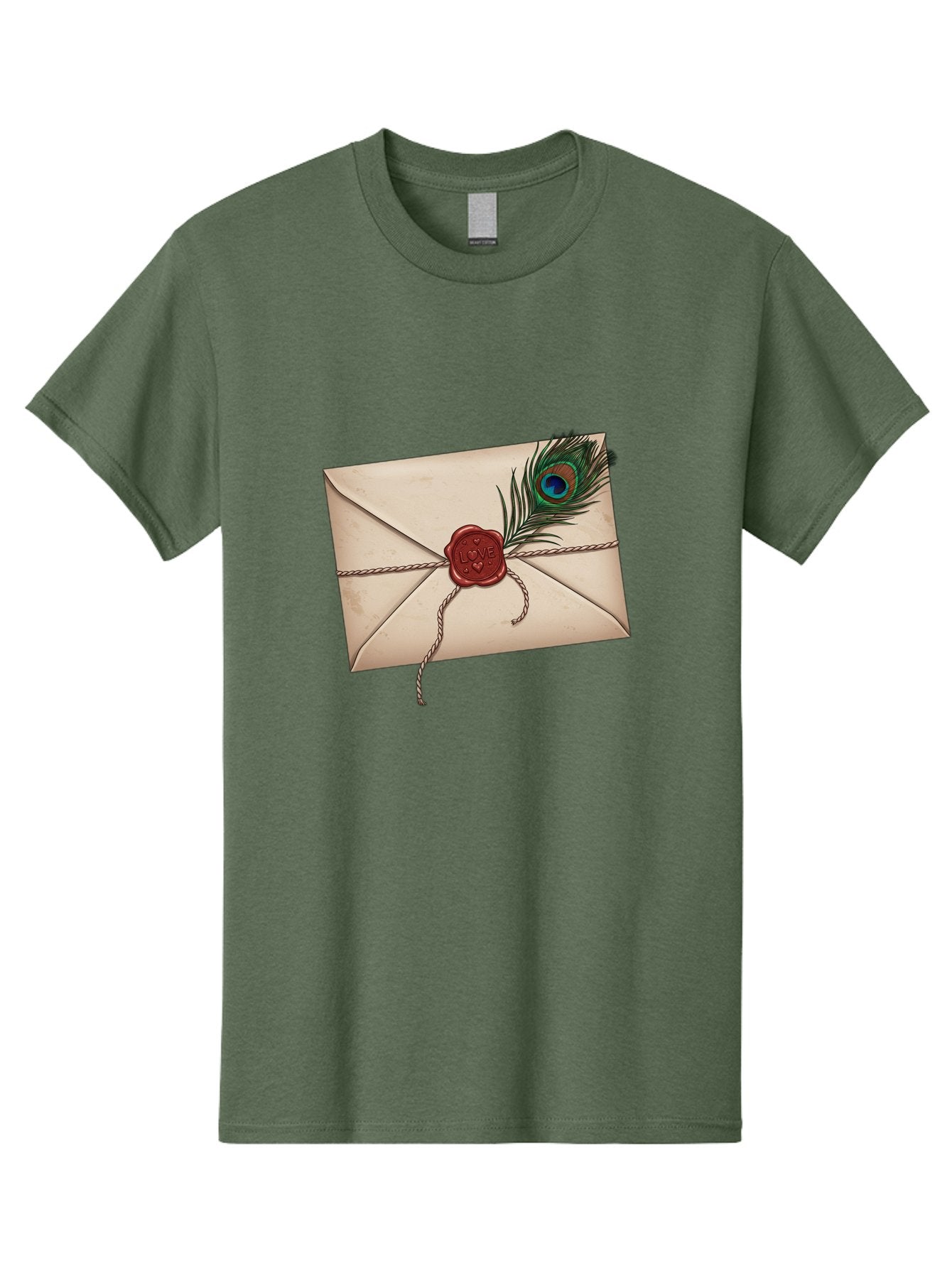 Envelope-With-Peacock-Feather-1 Men'S Graphic Tee, 100% Cotton, Comfortable Casual Summer Wear, Machine Washable, Vintage Camera, Old Camera, Antique Camera, Black Camera, Classic Photography, Photography Equipment, Nostalgic Device, Baj463 5