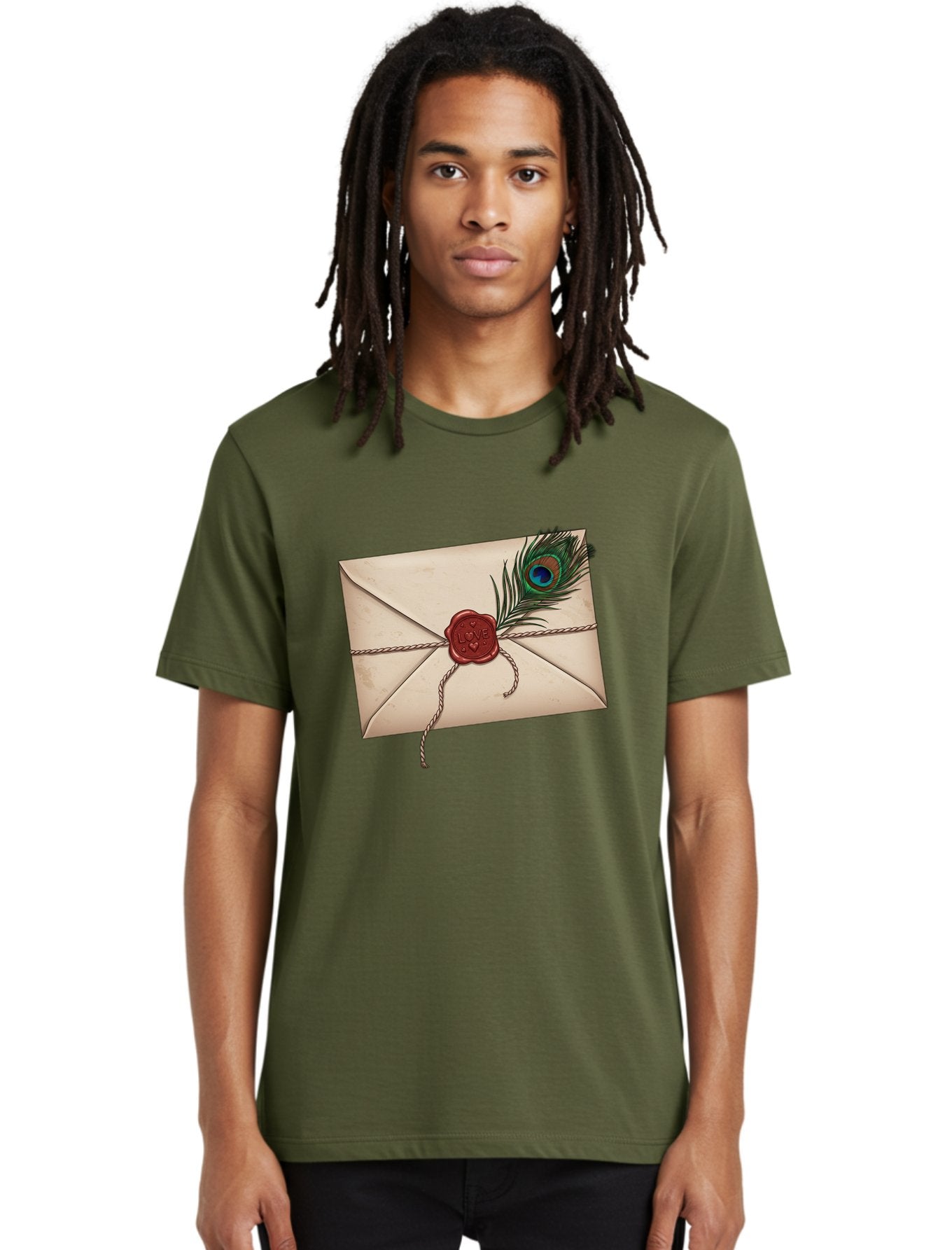 Envelope-With-Peacock-Feather-1 Men'S Graphic Tee, 100% Cotton, Comfortable Casual Summer Wear, Machine Washable, Vintage Camera, Old Camera, Antique Camera, Black Camera, Classic Photography, Photography Equipment, Nostalgic Device, Baj463 23