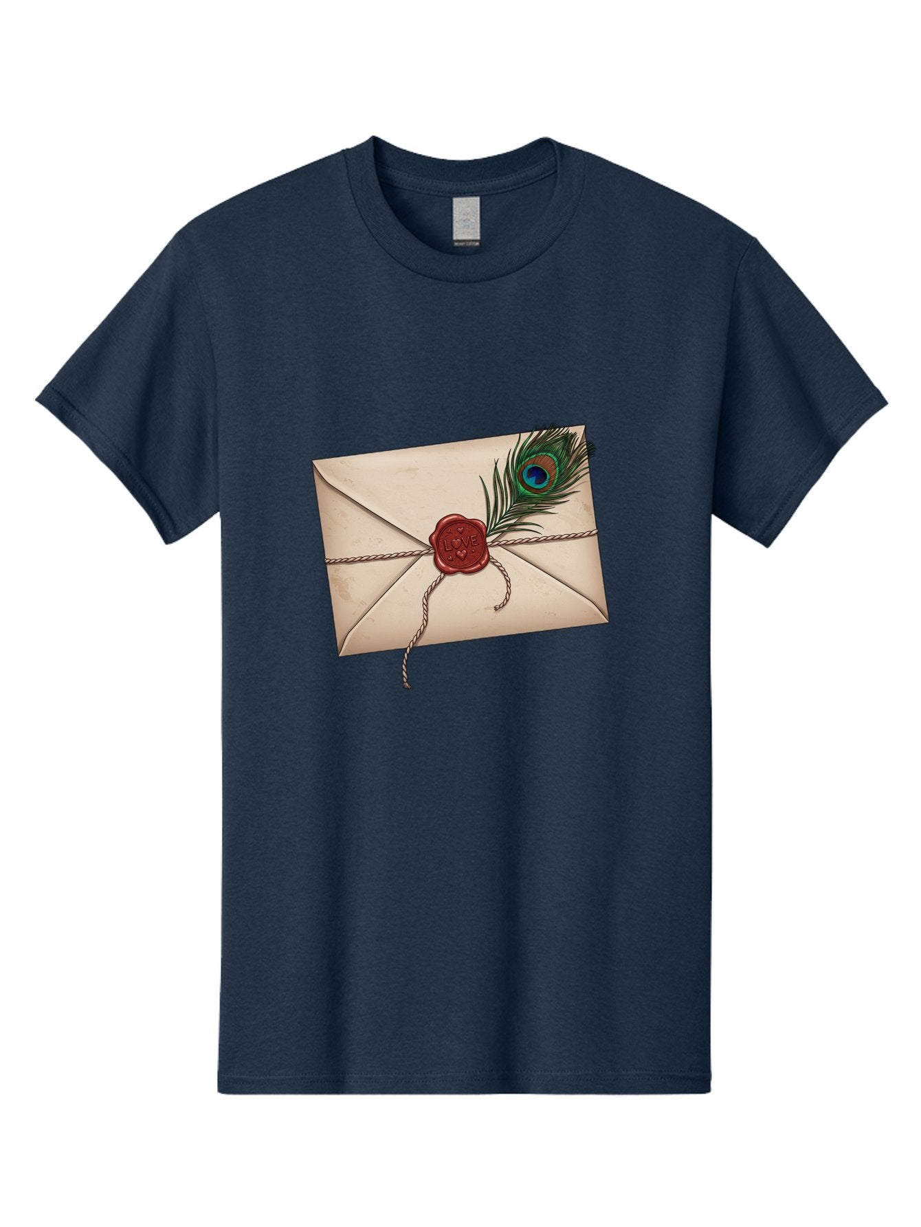 Envelope-With-Peacock-Feather-1 Men'S Graphic Tee, 100% Cotton, Comfortable Casual Summer Wear, Machine Washable, Vintage Camera, Old Camera, Antique Camera, Black Camera, Classic Photography, Photography Equipment, Nostalgic Device, Baj463 4