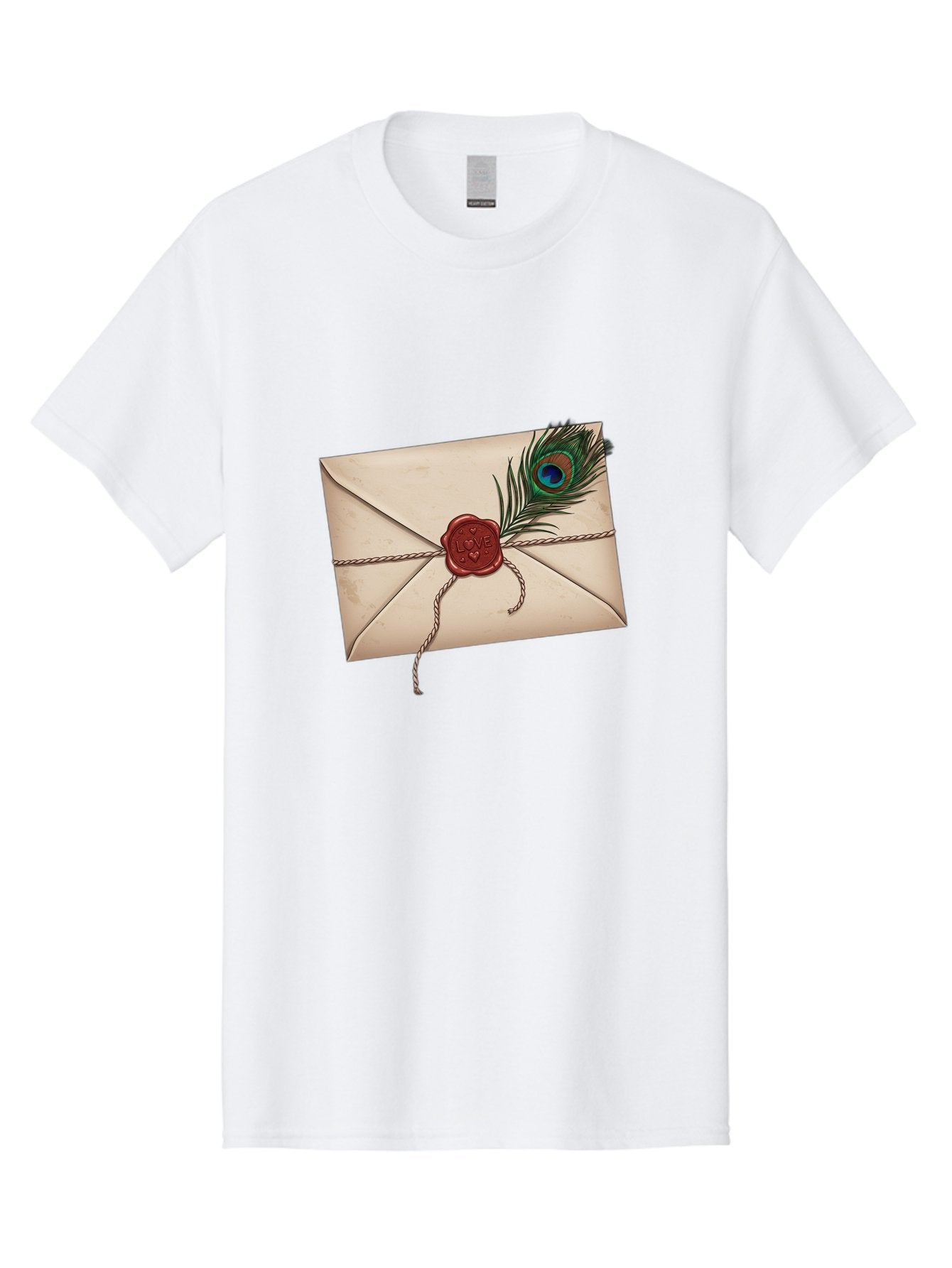 Envelope-With-Peacock-Feather-1 Men'S Graphic Tee, 100% Cotton, Comfortable Casual Summer Wear, Machine Washable, Vintage Camera, Old Camera, Antique Camera, Black Camera, Classic Photography, Photography Equipment, Nostalgic Device, Baj463 8