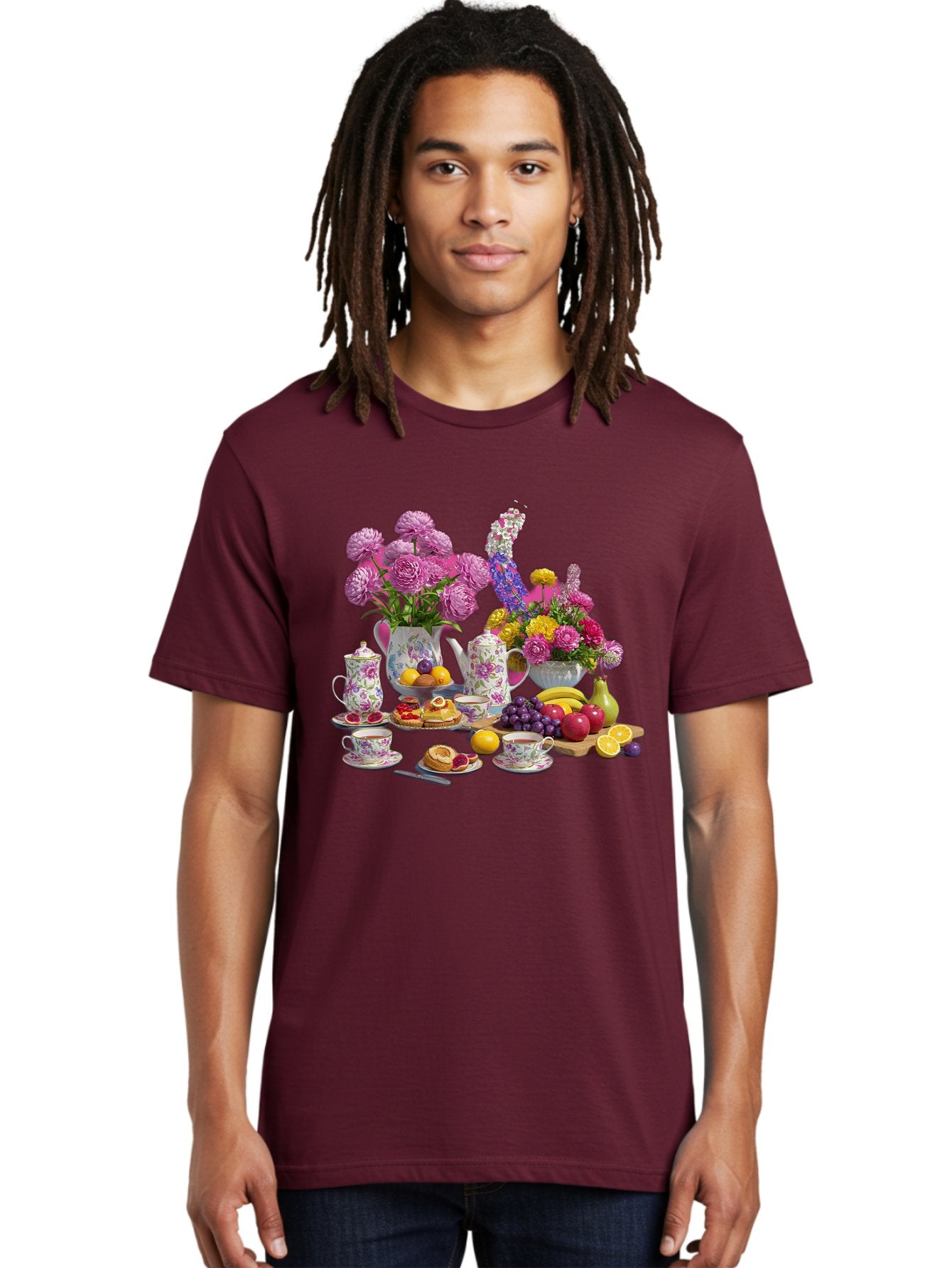 Floral-Tea-Party Men'S Graphic Tee, 100% Cotton, Comfortable Casual Summer Wear, Machine Washable, Vintage Camera, Old Camera, Antique Camera, Black Camera, Classic Photography, Photography Equipment, Nostalgic Device, Film Camera, Camera Art Baj466 25