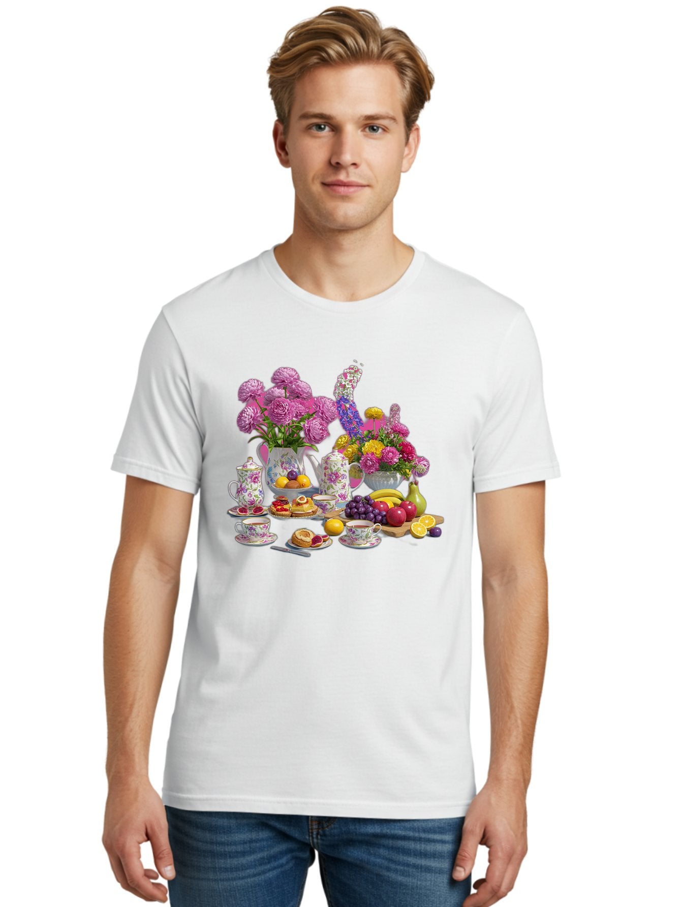 Floral-Tea-Party Men'S Graphic Tee, 100% Cotton, Comfortable Casual Summer Wear, Machine Washable, Vintage Camera, Old Camera, Antique Camera, Black Camera, Classic Photography, Photography Equipment, Nostalgic Device, Film Camera, Camera Art Baj466 19