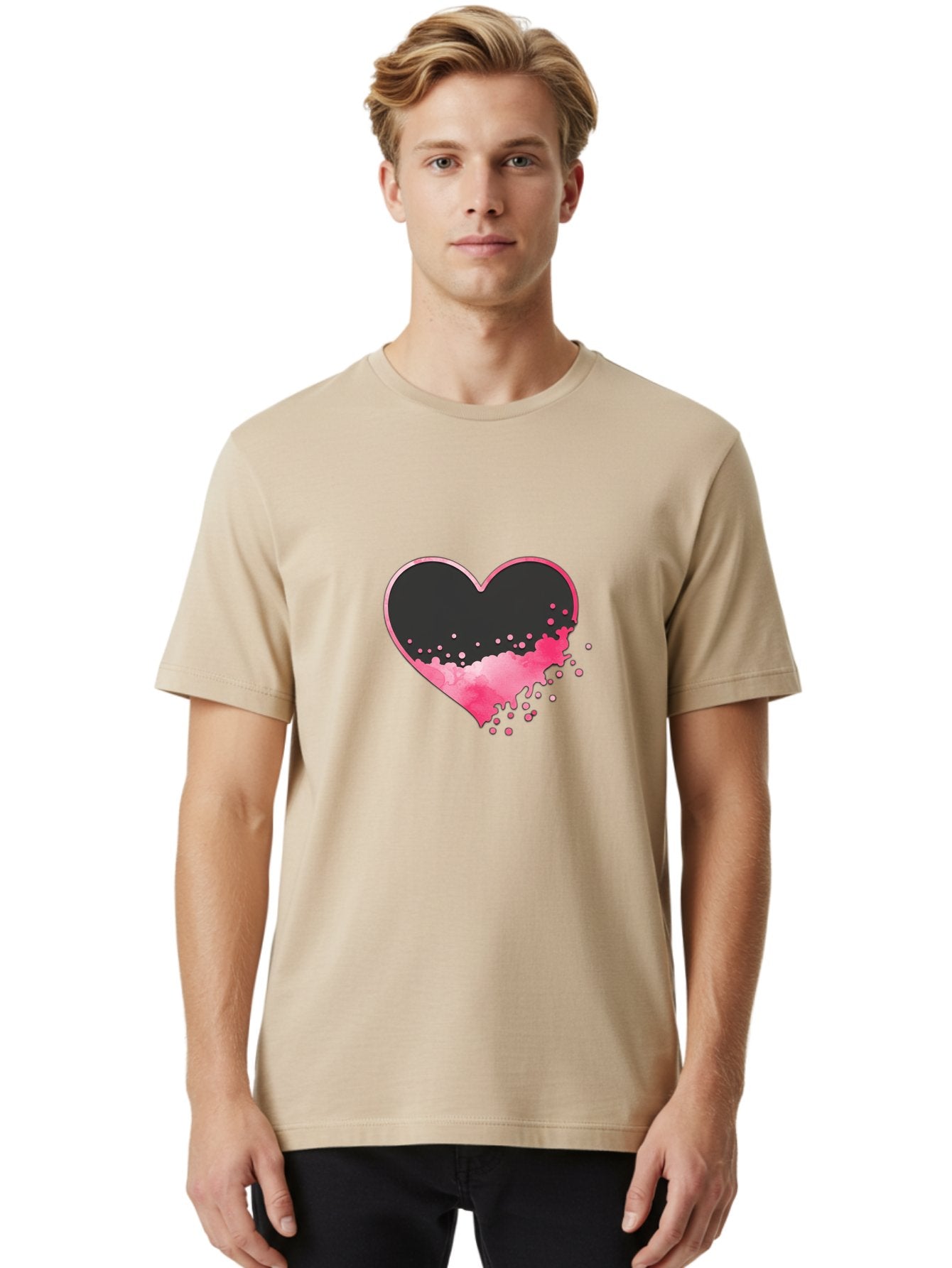 Heart-Splatter Men'S Graphic Tee, 100% Cotton, Comfortable Casual Summer Wear, Machine Washable, Vintage Camera, Old Camera, Antique Camera, Black Camera, Classic Photography, Photography Equipment, Nostalgic Device, Film Camera, Camera Art Baj493 27