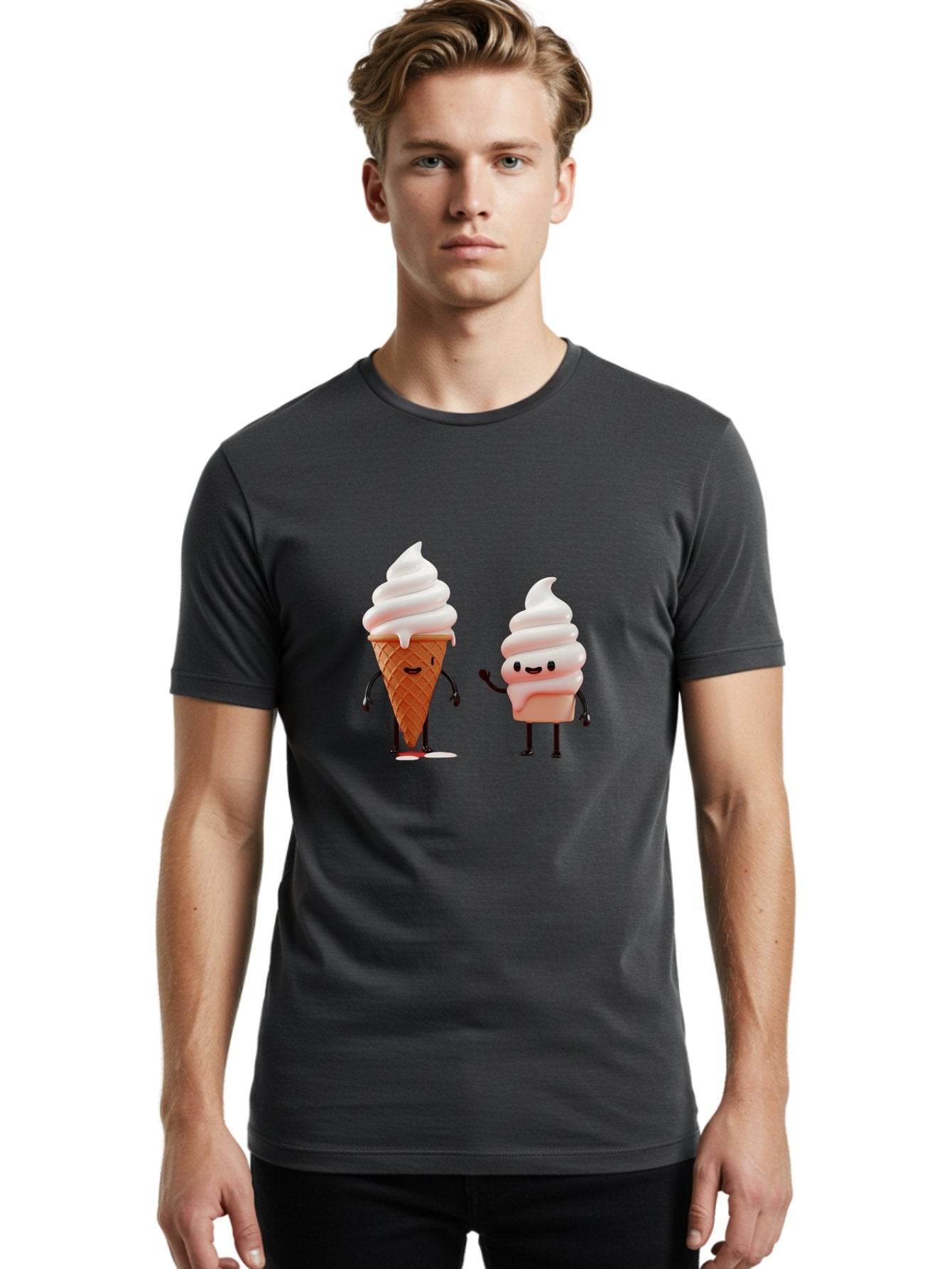 Ice-Cream-Characters Men'S Graphic Tee, 100% Cotton, Comfortable Casual Summer Wear, Machine Washable, Vintage Camera, Old Camera, Antique Camera, Black Camera, Classic Photography, Photography Equipment, Nostalgic Device, Film Camera, Baj499 16