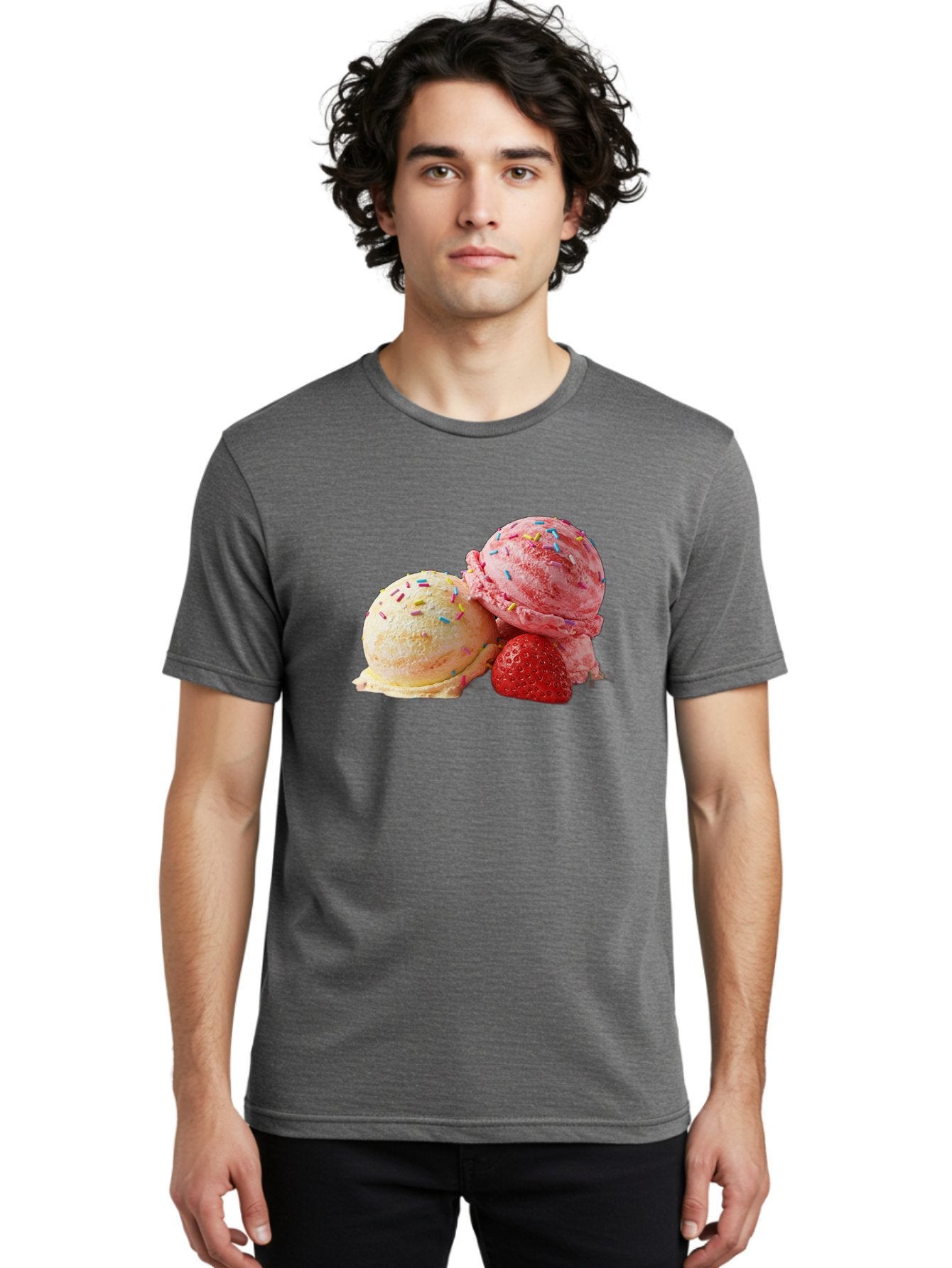 Ice-Cream-Scoops-With-Sprinkles Men'S Graphic Tee, 100% Cotton, Comfortable Casual Summer Wear, Machine Washable, Vintage Camera, Old Camera, Antique Camera, Black Camera, Classic Photography, Photography Equipment, Nostalgic Device, Baj510 30