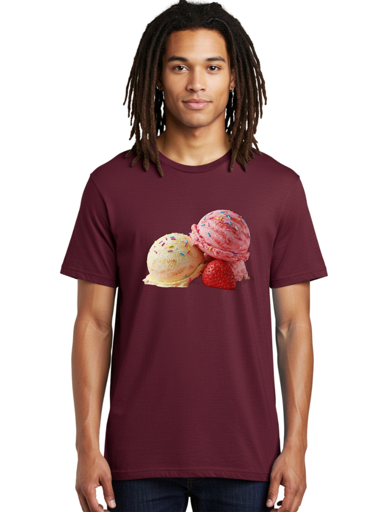 Ice-Cream-Scoops-With-Sprinkles Men'S Graphic Tee, 100% Cotton, Comfortable Casual Summer Wear, Machine Washable, Vintage Camera, Old Camera, Antique Camera, Black Camera, Classic Photography, Photography Equipment, Nostalgic Device, Baj510 17