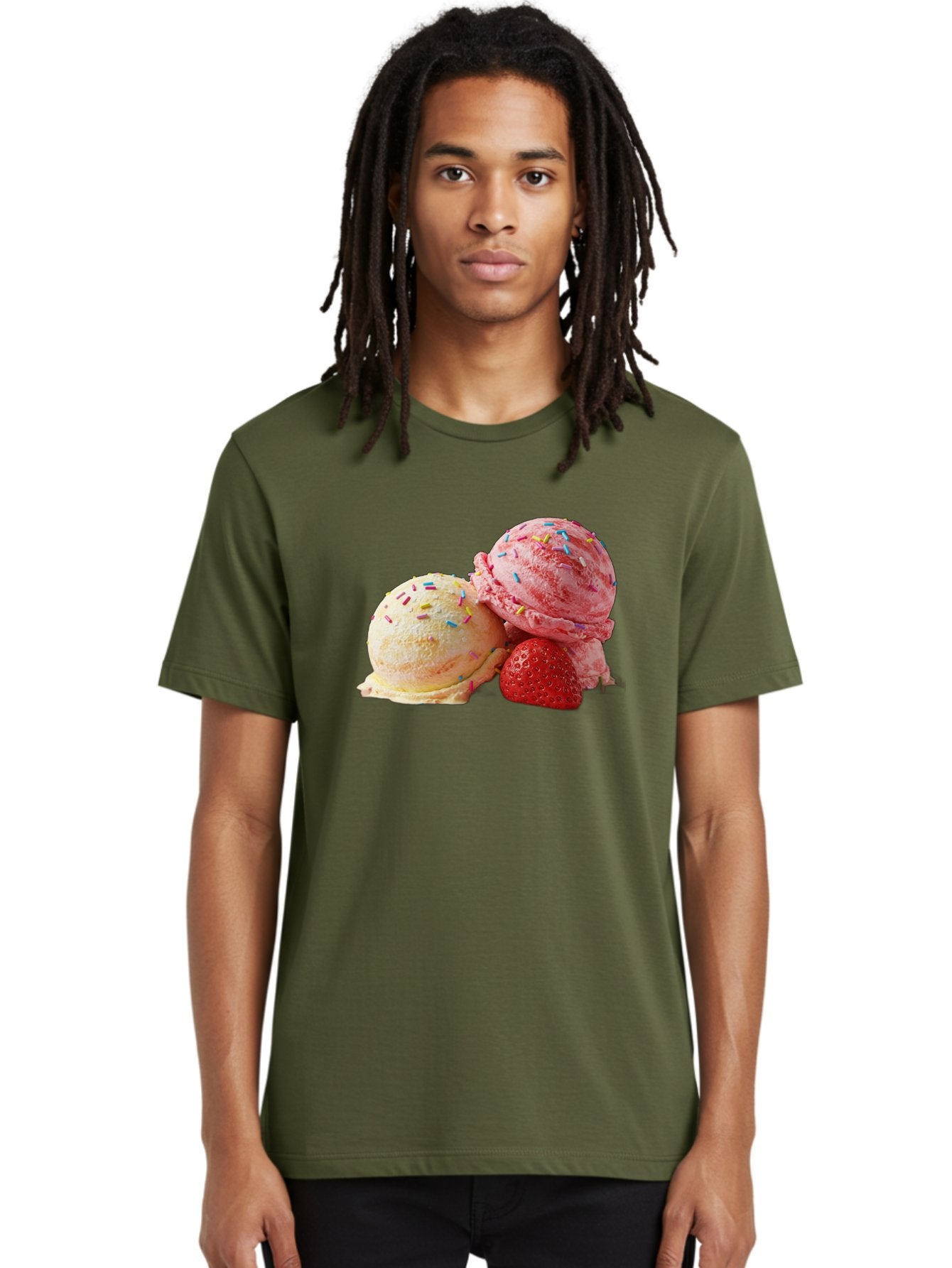 Ice-Cream-Scoops-With-Sprinkles Men'S Graphic Tee, 100% Cotton, Comfortable Casual Summer Wear, Machine Washable, Vintage Camera, Old Camera, Antique Camera, Black Camera, Classic Photography, Photography Equipment, Nostalgic Device, Baj510 22