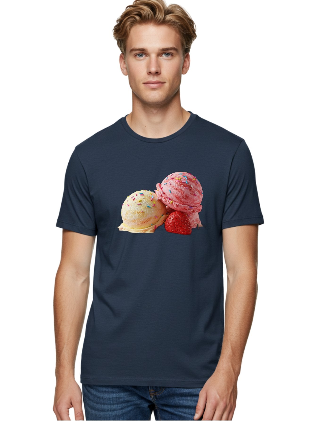 Ice-Cream-Scoops-With-Sprinkles Men'S Graphic Tee, 100% Cotton, Comfortable Casual Summer Wear, Machine Washable, Vintage Camera, Old Camera, Antique Camera, Black Camera, Classic Photography, Photography Equipment, Nostalgic Device, Baj510 27