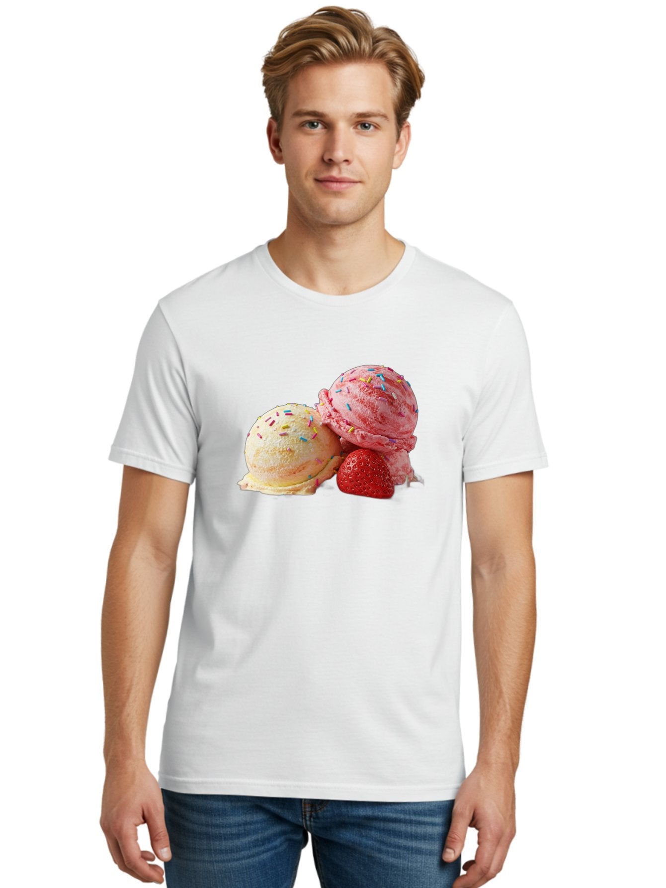 Ice-Cream-Scoops-With-Sprinkles Men'S Graphic Tee, 100% Cotton, Comfortable Casual Summer Wear, Machine Washable, Vintage Camera, Old Camera, Antique Camera, Black Camera, Classic Photography, Photography Equipment, Nostalgic Device, Baj510 28