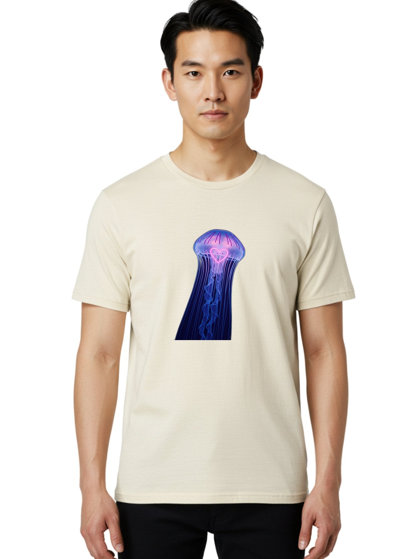 Jellyfish-Heart Men'S Graphic Tee, 100% Cotton, Comfortable Casual Summer Wear, Machine Washable, Vintage Camera, Old Camera, Antique Camera, Black Camera, Classic Photography, Photography Equipment, Nostalgic Device, Film Camera, Camera Art Baj523 20