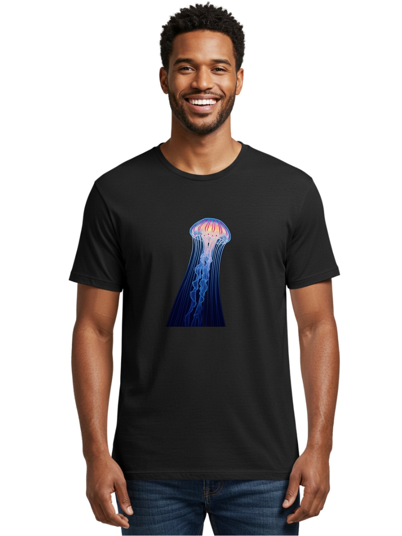 Jellyfish-Illustration Men'S Graphic Tee, 100% Cotton, Comfortable Casual Summer Wear, Machine Washable, Vintage Camera, Old Camera, Antique Camera, Black Camera, Classic Photography, Photography Equipment, Nostalgic Device, Film Camera, Baj524 22