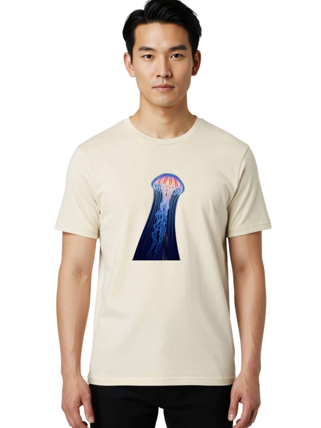 Jellyfish-Illustration Men'S Graphic Tee, 100% Cotton, Comfortable Casual Summer Wear, Machine Washable, Vintage Camera, Old Camera, Antique Camera, Black Camera, Classic Photography, Photography Equipment, Nostalgic Device, Film Camera, Baj524 18