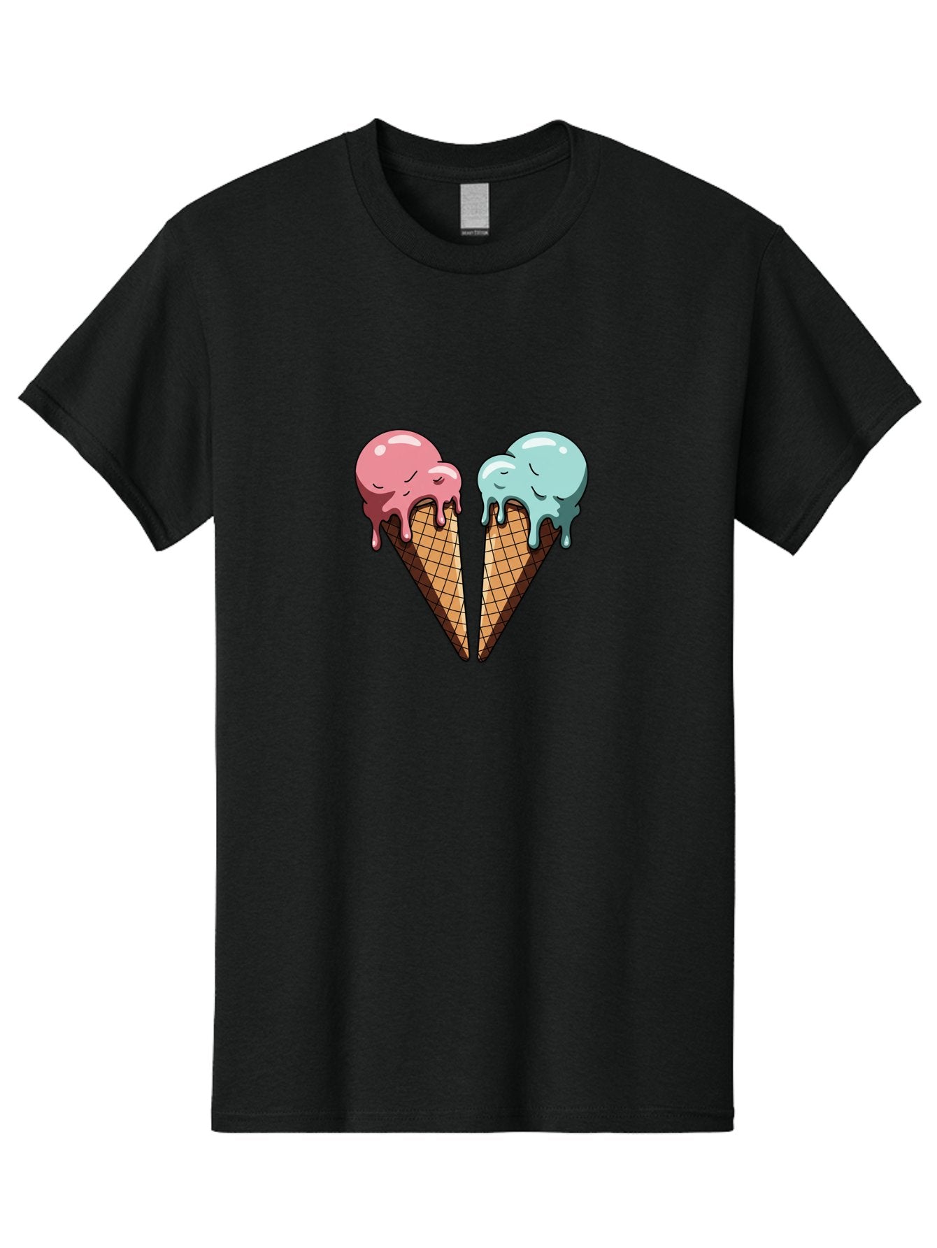Kissing-Ice-Cream-Cones Men'S Graphic Tee, 100% Cotton, Comfortable Casual Summer Wear, Machine Washable, Vintage Camera, Old Camera, Antique Camera, Black Camera, Classic Photography, Photography Equipment, Nostalgic Device, Film Camera, Baj533 12